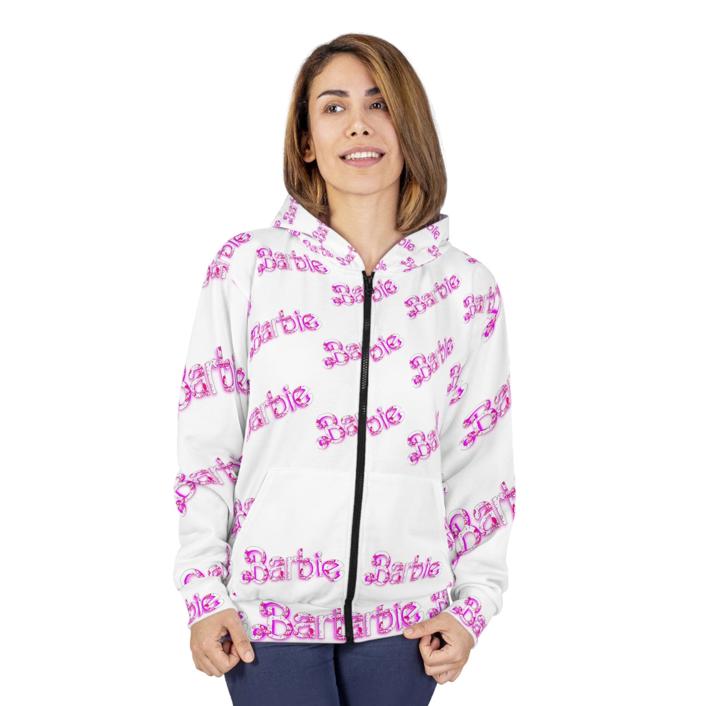 Barbie Unisex Zip Hoodie (AOP)