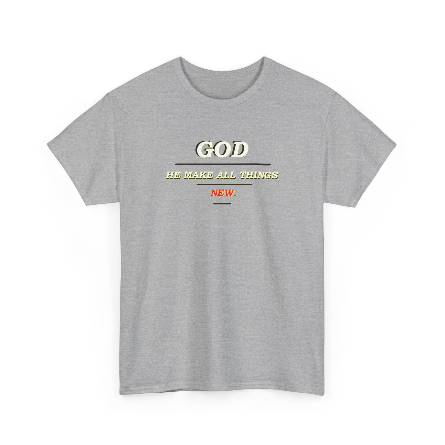 Religious Cotton Tee - God Makes All Things New Design