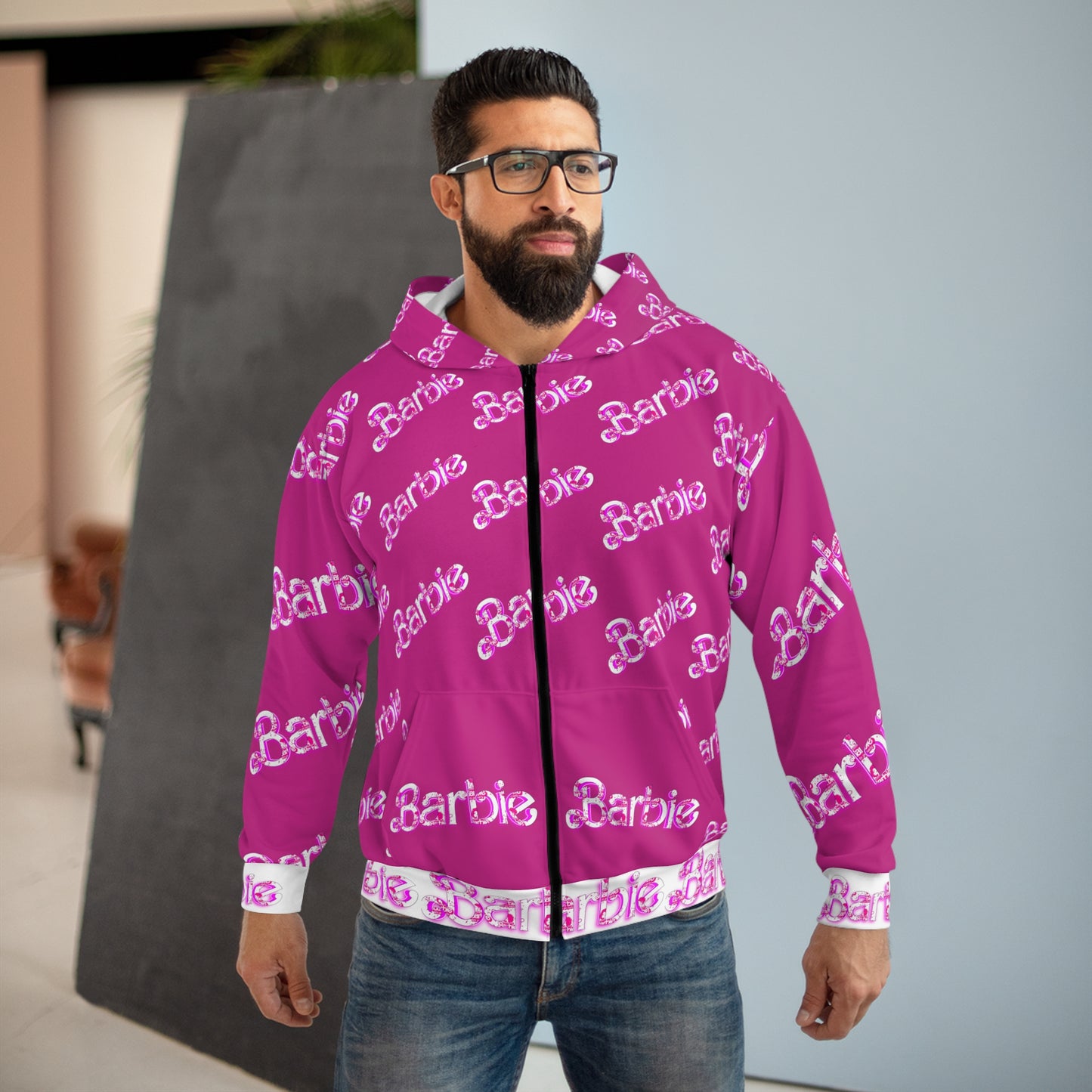 Barbie Unisex Zip Hoodie (AOP)