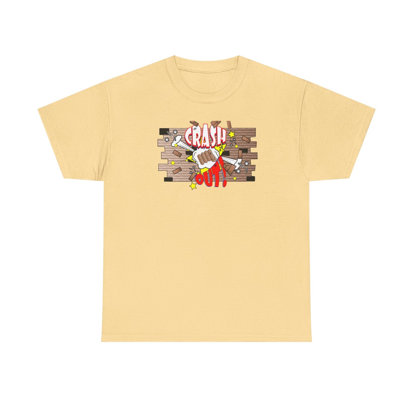 Crash Out Unisex Heavy Cotton Tee - Fun & Playful Graphic T-Shirt