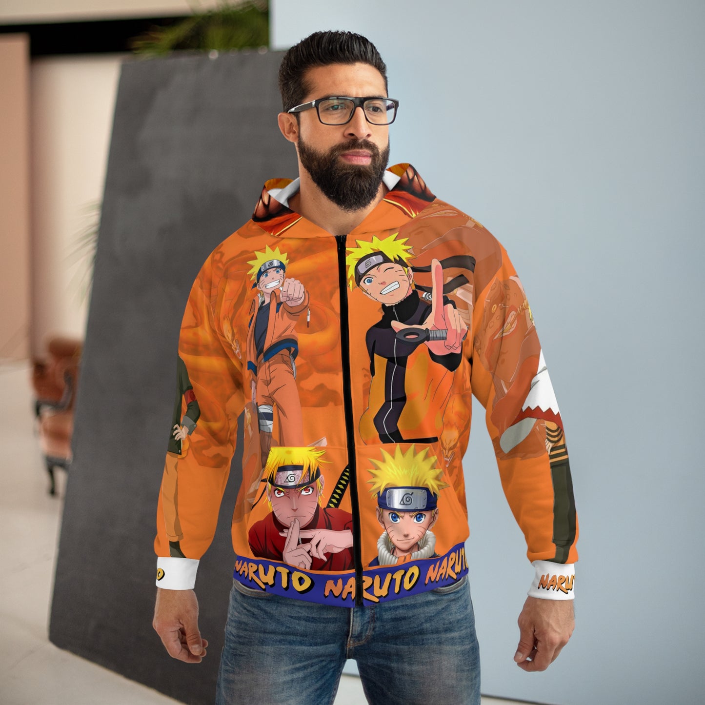 Naruto Unisex Zip Hoodie (AOP)
