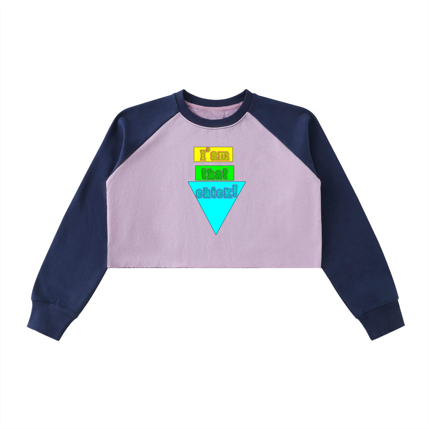 I'm that chick Raw-Hem Color-Block Raglan Crop Sweatshirt