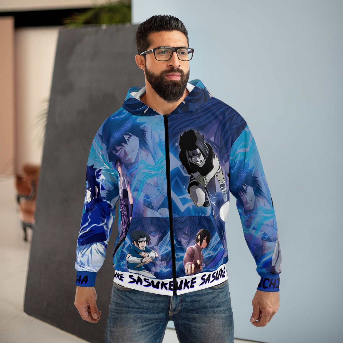 Lighting Ninja 2 Unisex Zip Hoodie (AOP)