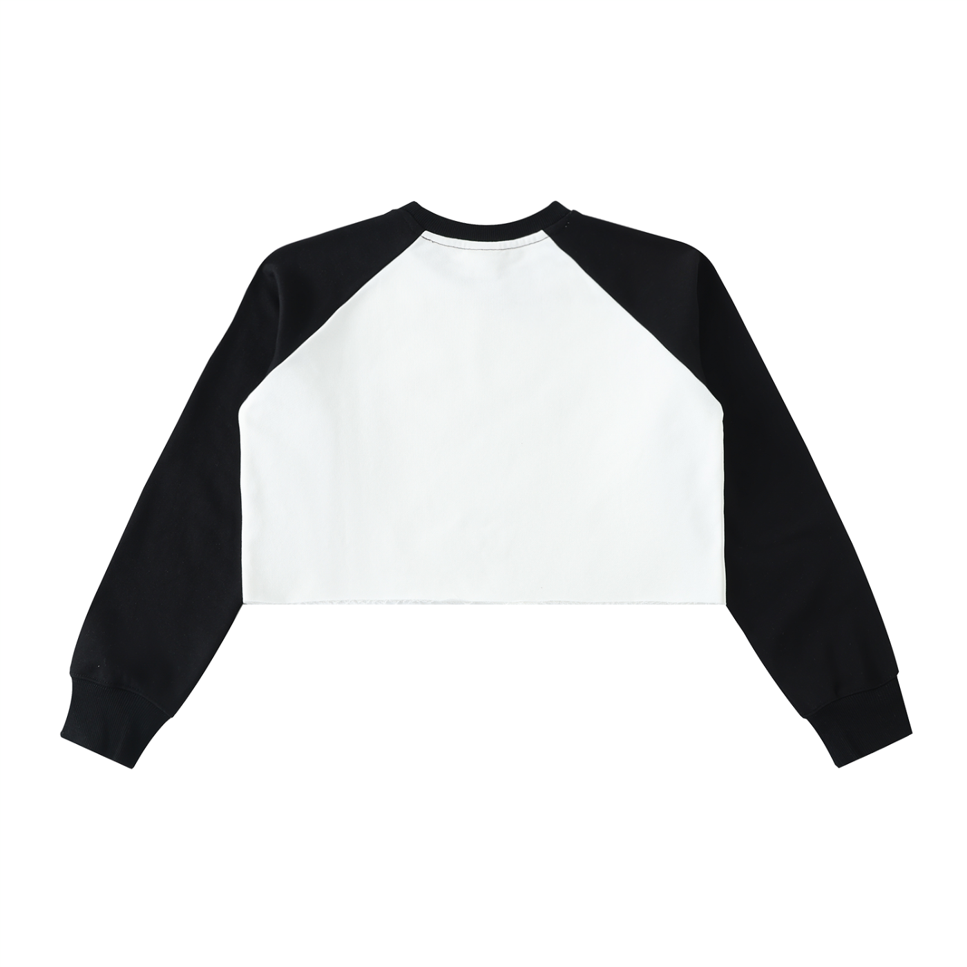 I'm that chick Raw-Hem Color-Block Raglan Crop Sweatshirt
