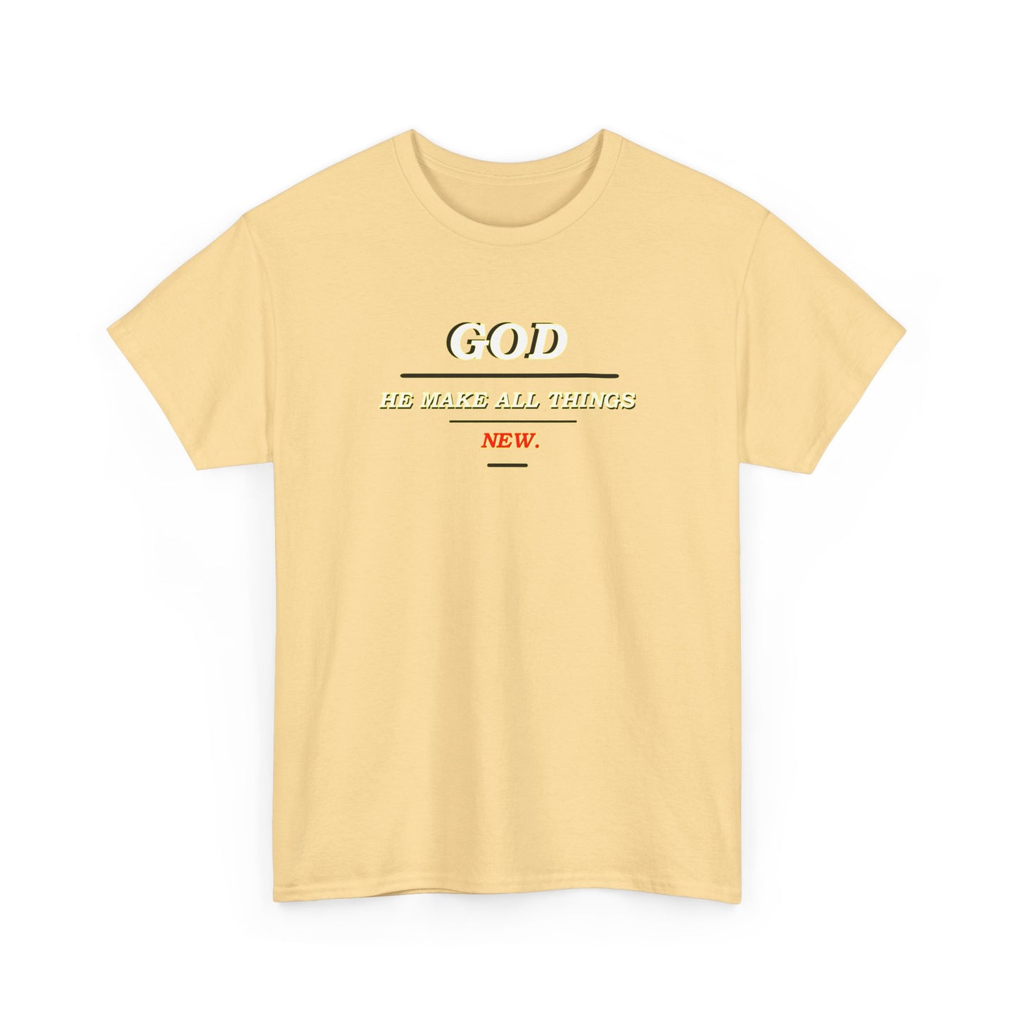 Religious Cotton Tee - God Makes All Things New Design