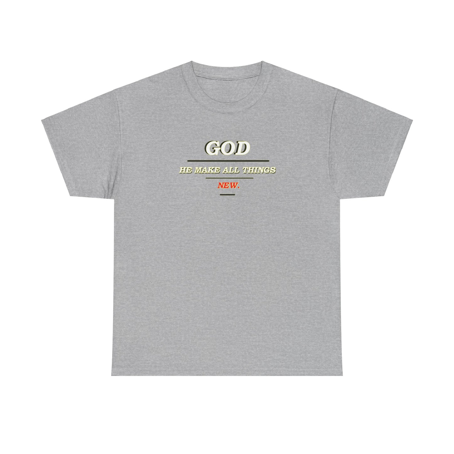 Religious Cotton Tee - God Makes All Things New Design