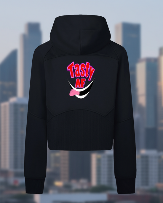 Tasty Af Cropped Zip-Through Hoodie