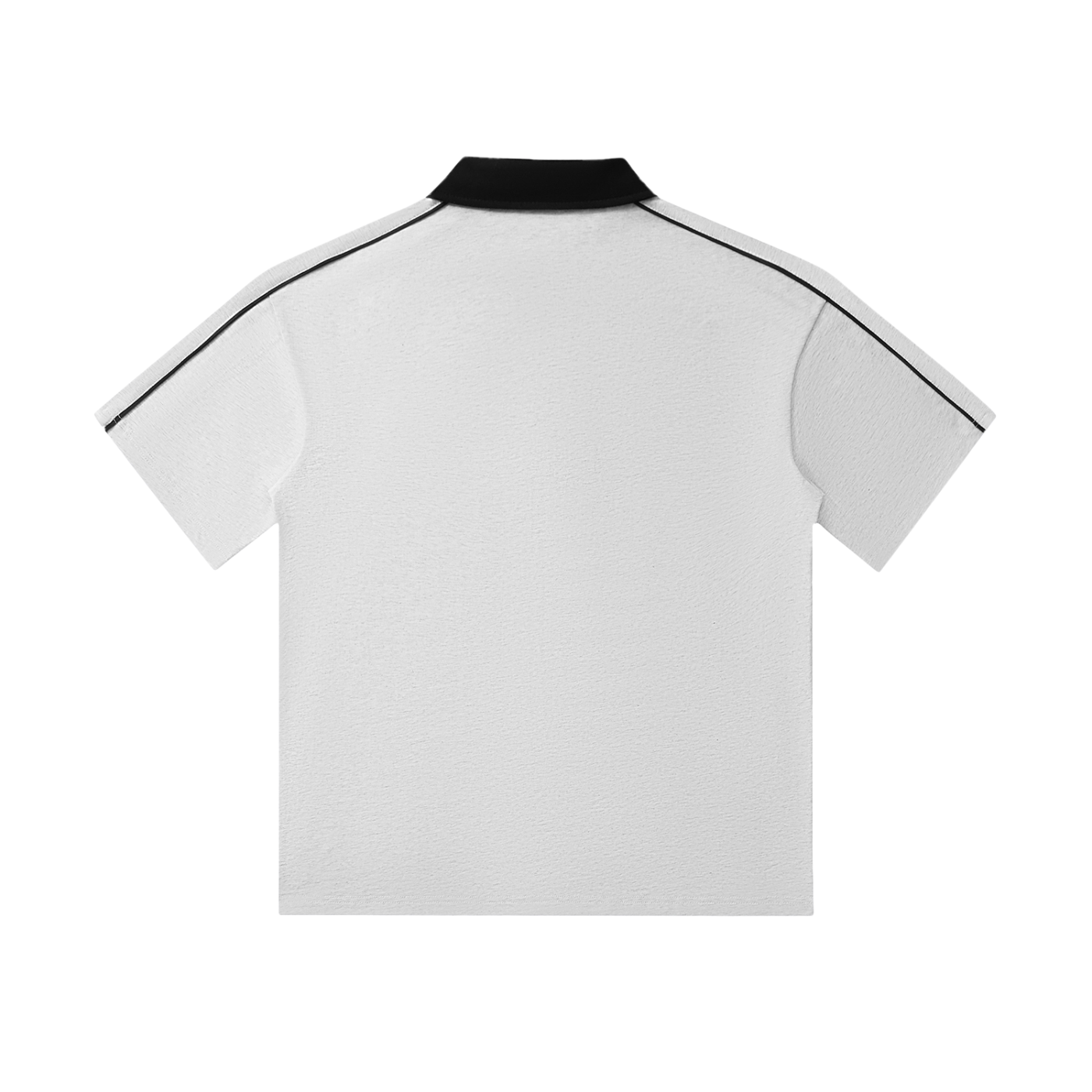 Cross Over Contrast Collar Short-Sleeve Polo Shirt