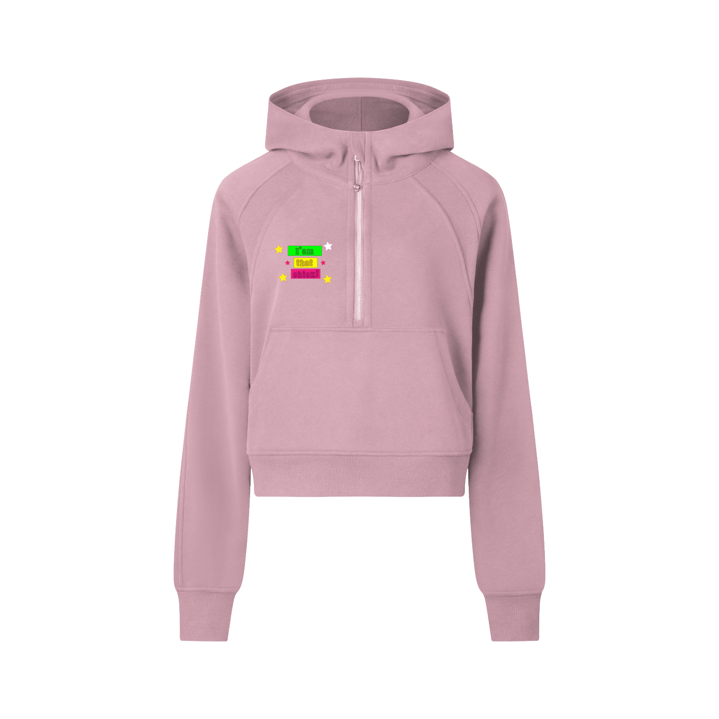 I'm that Chick Cropped Half-Zip Hoodie