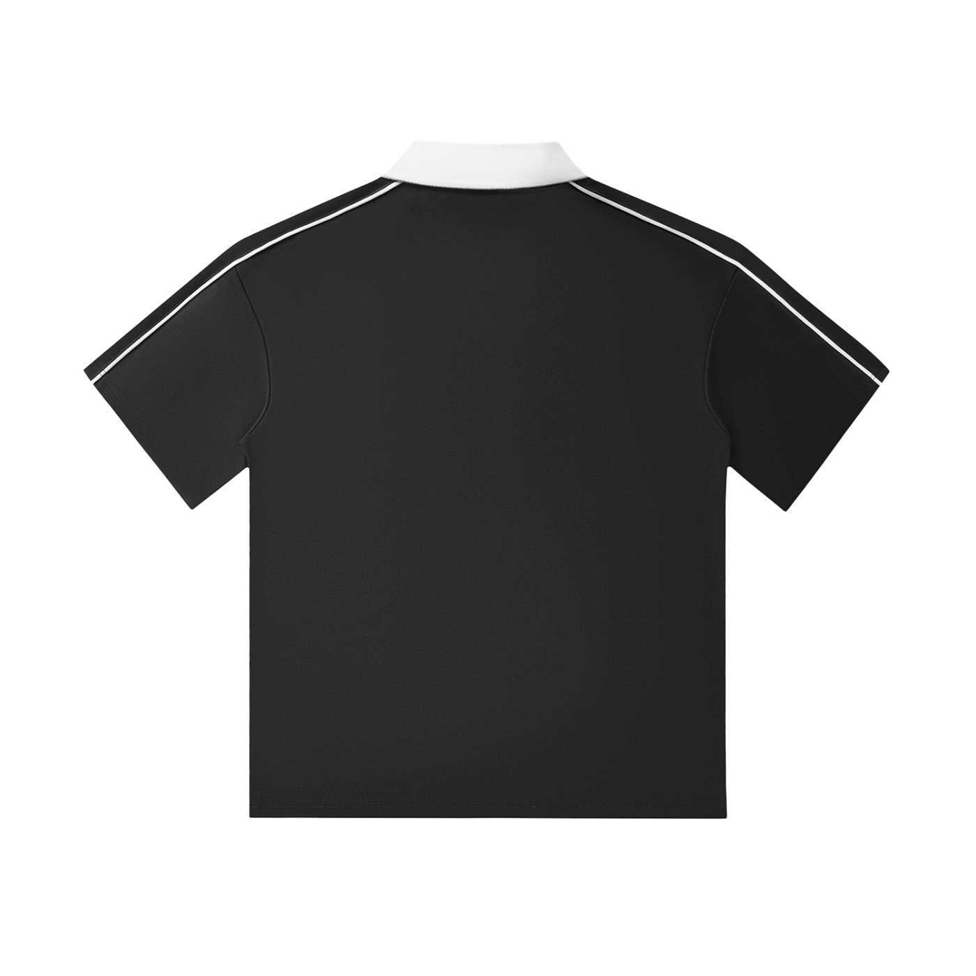 Cross Over Contrast Collar Short-Sleeve Polo Shirt