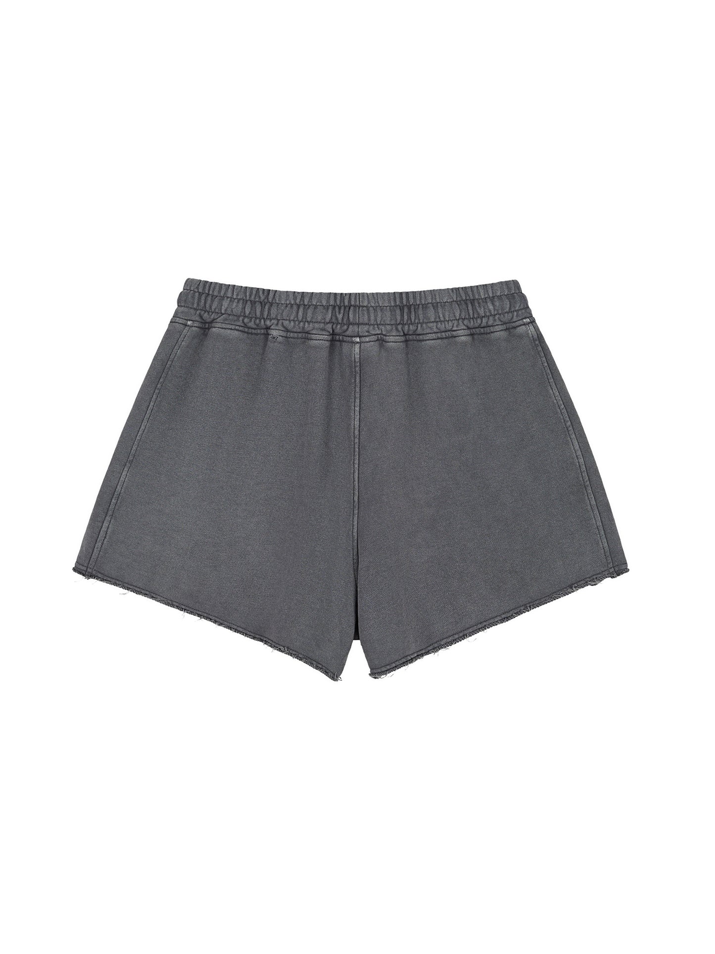 I'm that chick Snow Washed Raw Edge Drawstring Shorts