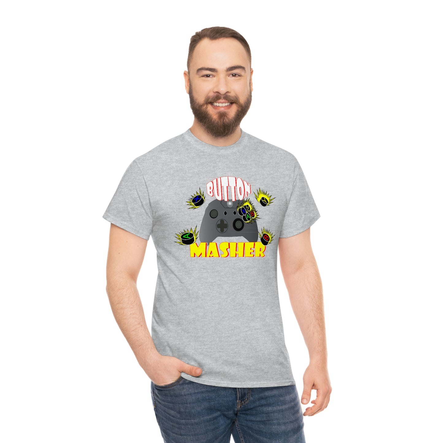 Button Masher [XB}Unisex Heavy Cotton Tee
