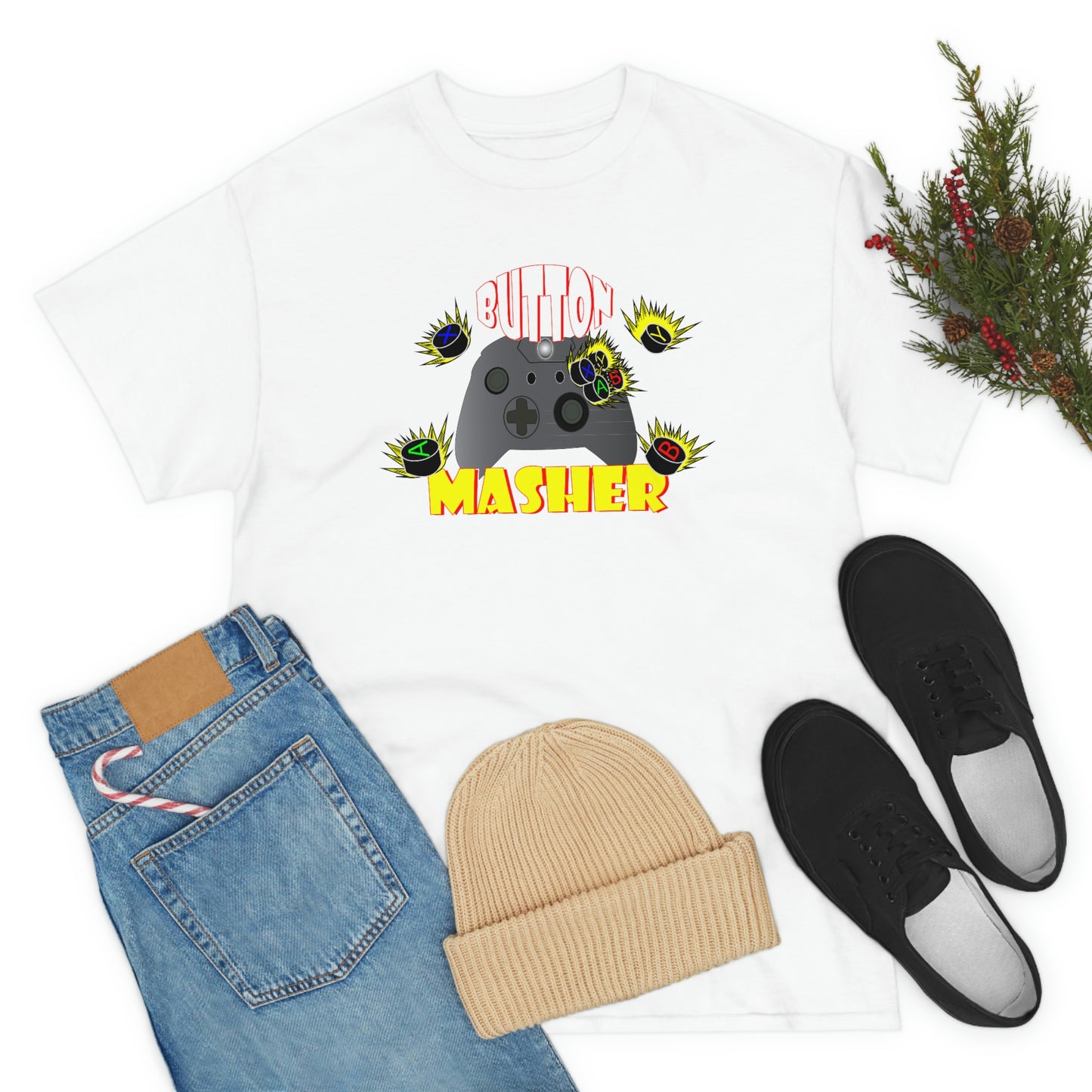 Button Masher [XB}Unisex Heavy Cotton Tee