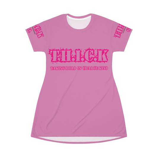 T.H.I.C.K.All Over Print T-Shirt Dress