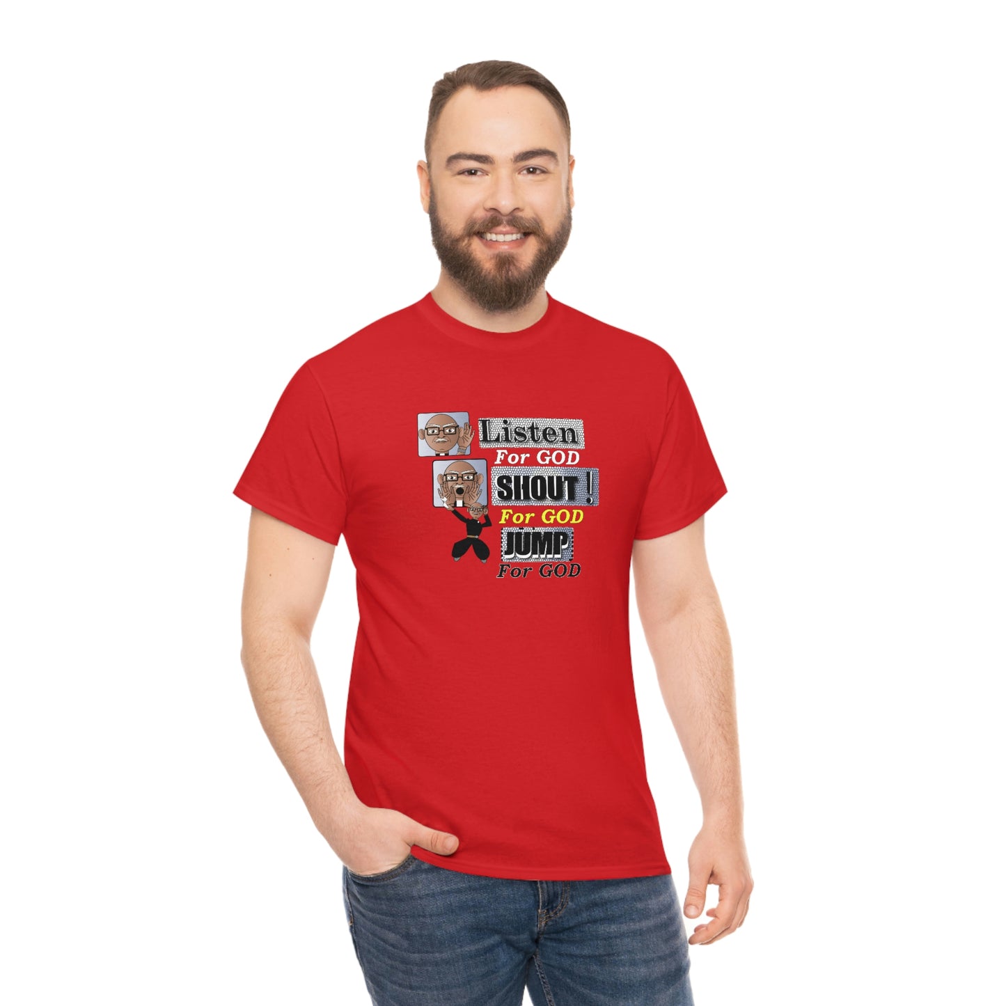 Listen,shout,jumpUnisex Heavy Cotton Tee