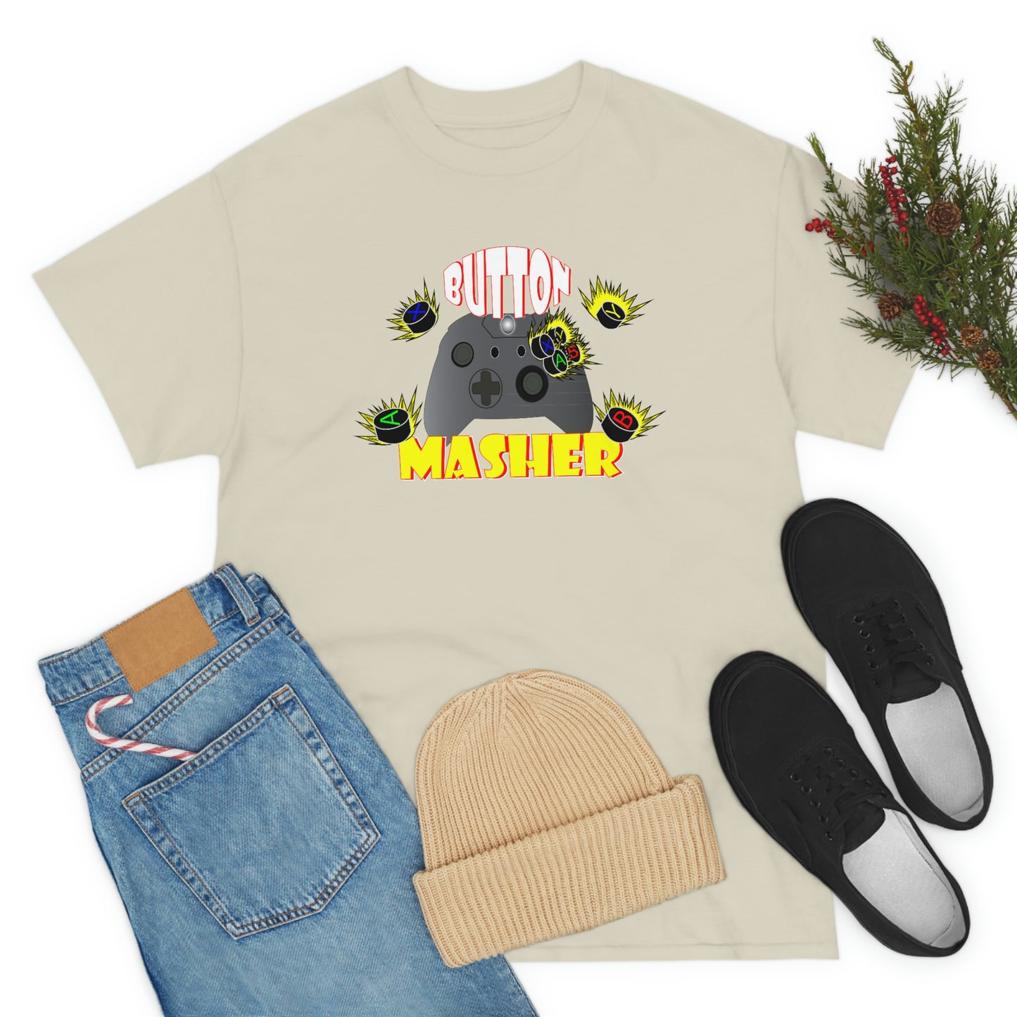 Button Masher [XB}Unisex Heavy Cotton Tee