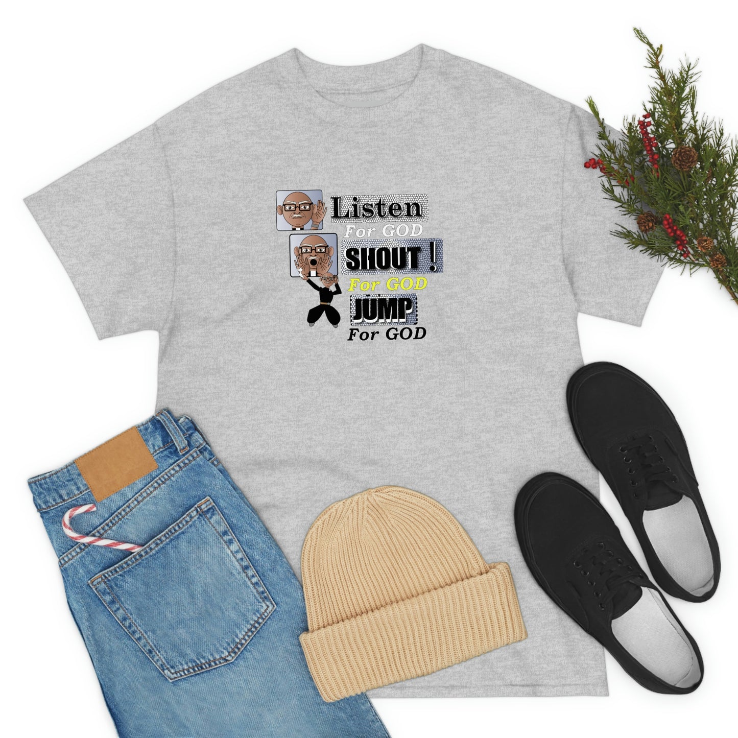 Listen,shout,jumpUnisex Heavy Cotton Tee