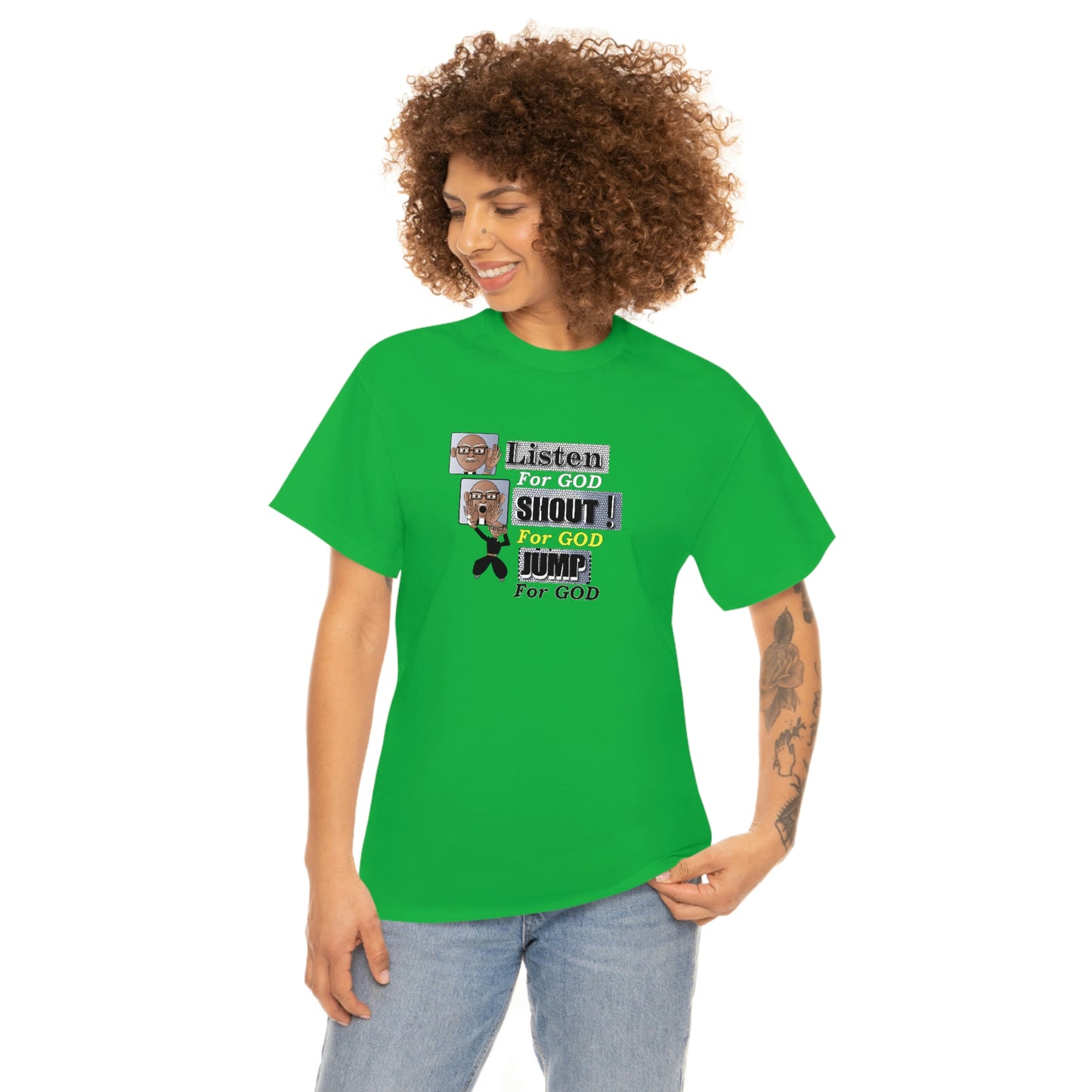 Listen,shout,jumpUnisex Heavy Cotton Tee