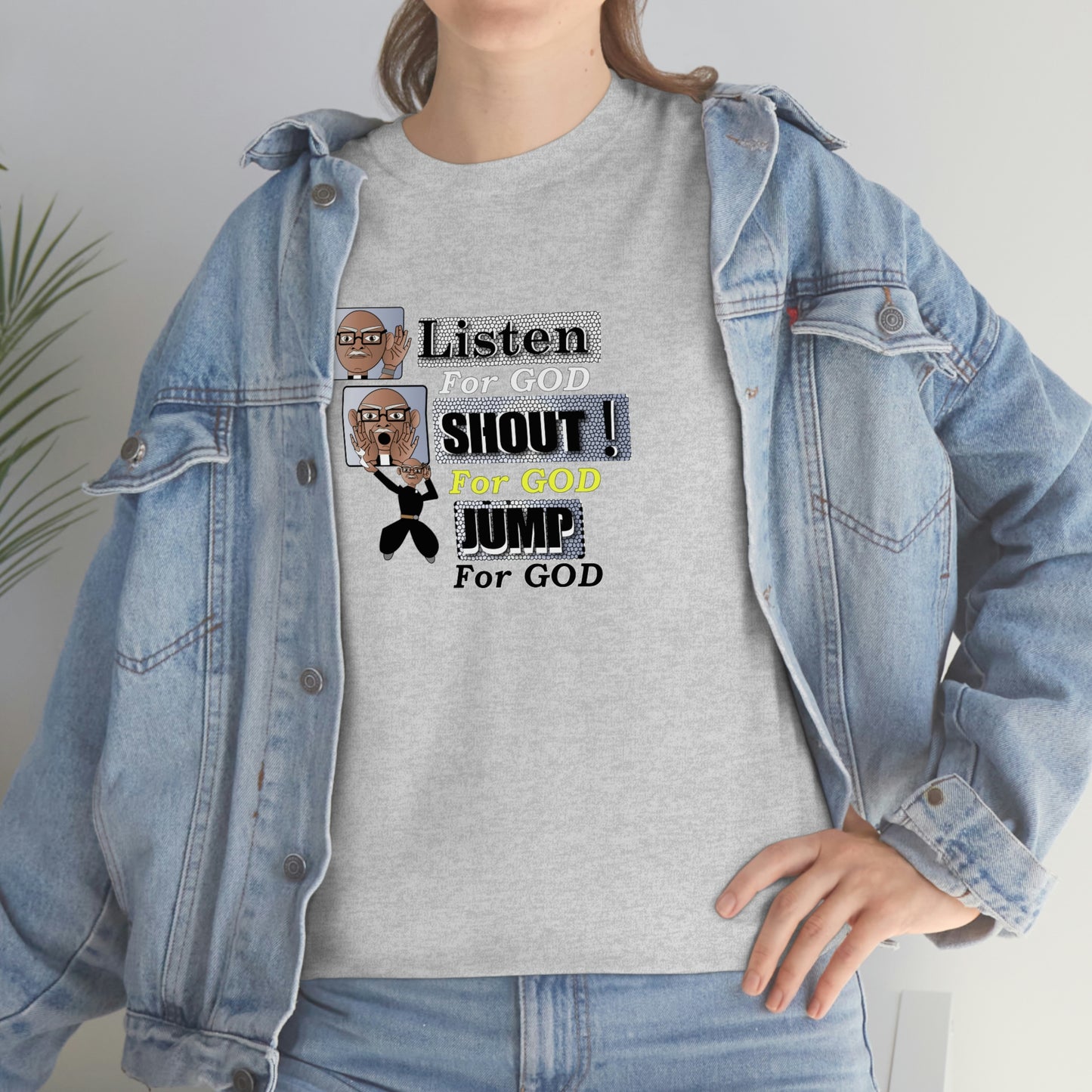 Listen,shout,jumpUnisex Heavy Cotton Tee