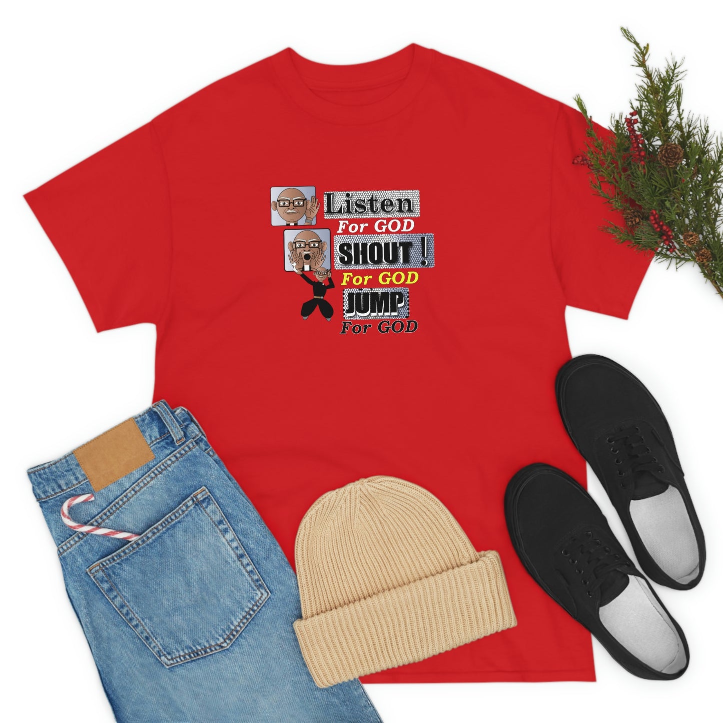 Listen,shout,jumpUnisex Heavy Cotton Tee