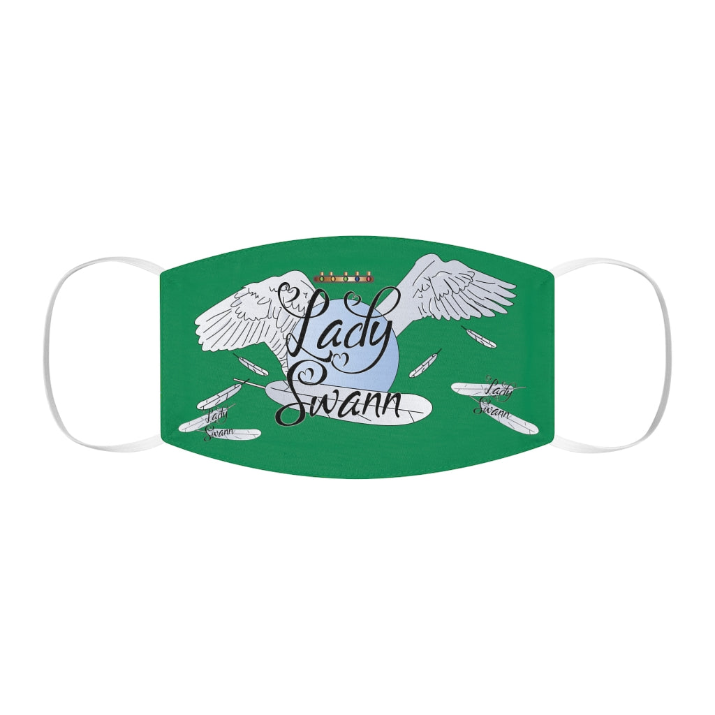 Lady Swann [wings green] Snug-Fit Polyester Face Mask