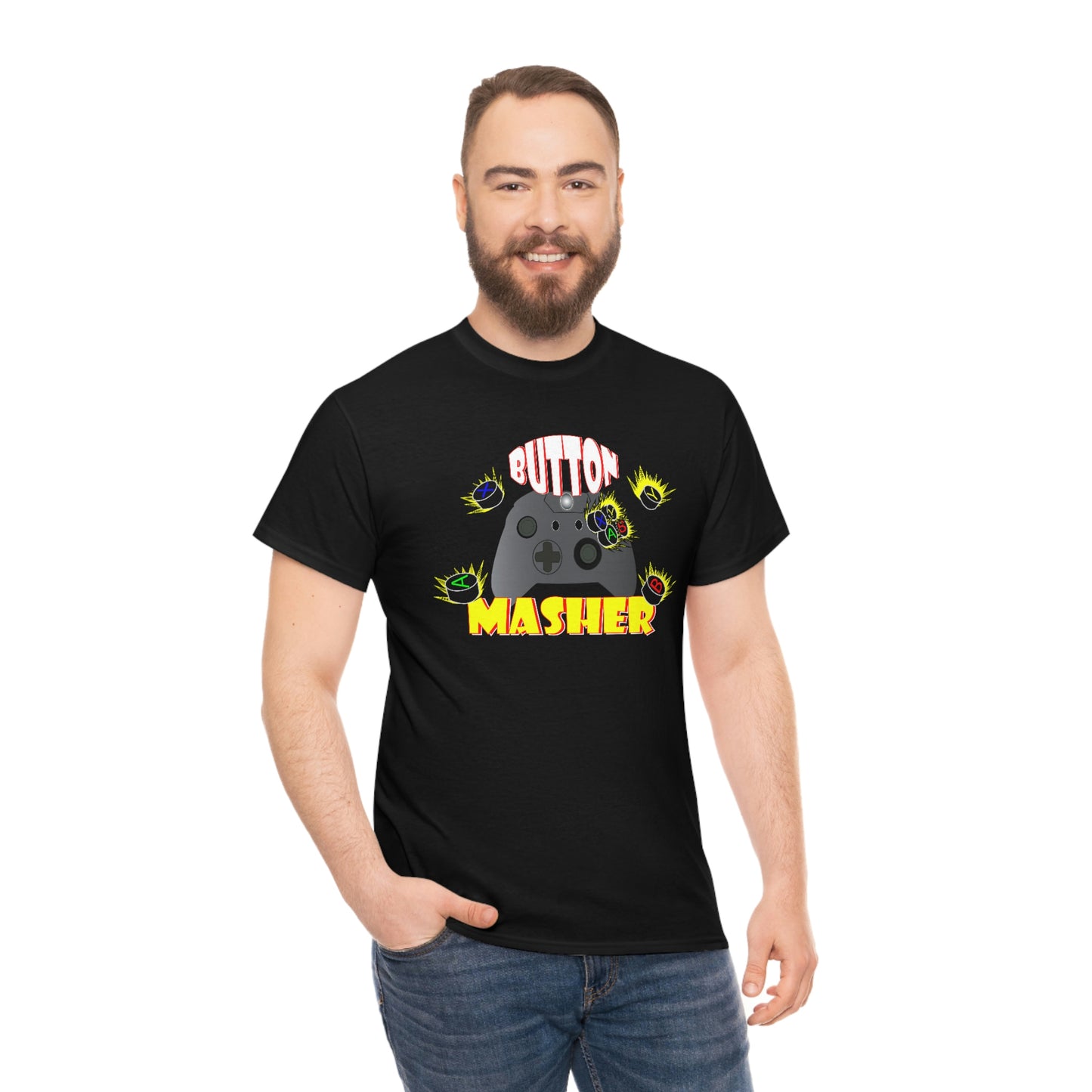 Button Masher [XB}Unisex Heavy Cotton Tee