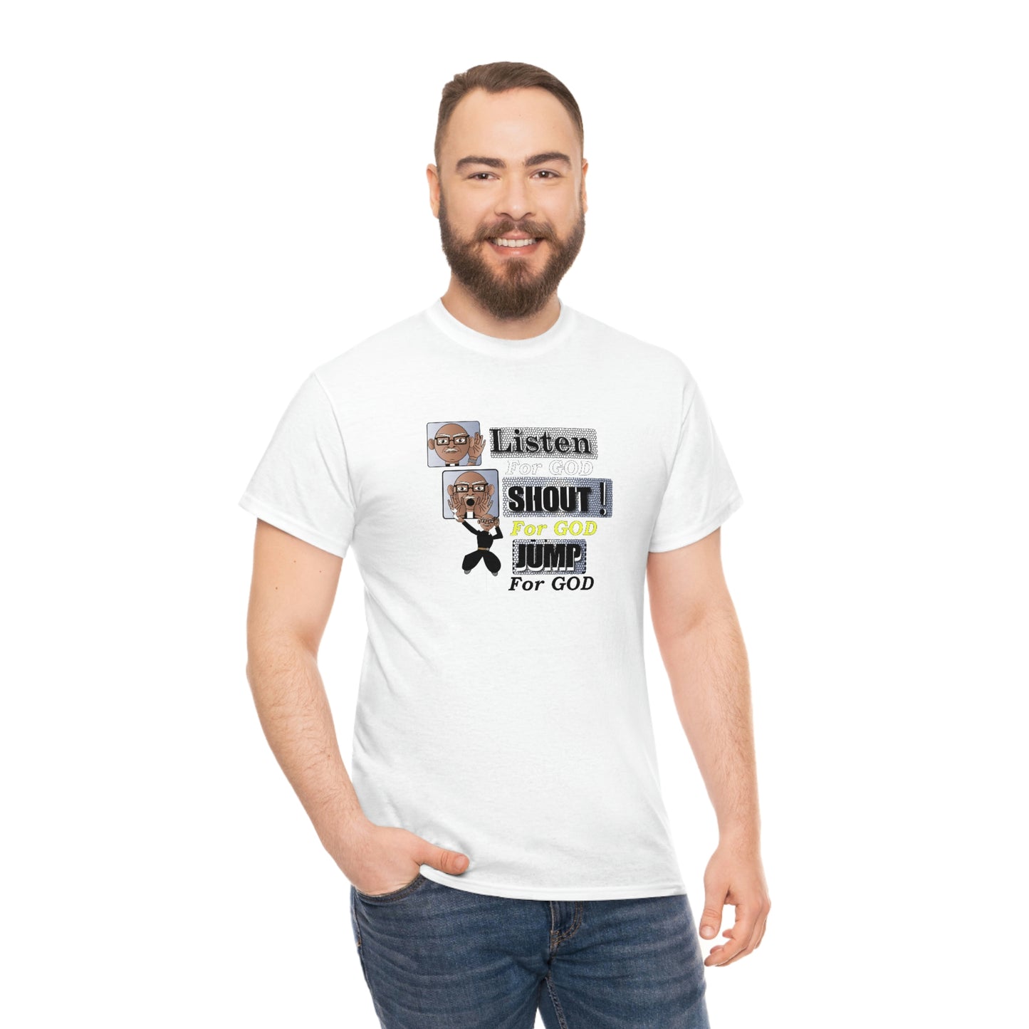 Listen,shout,jumpUnisex Heavy Cotton Tee