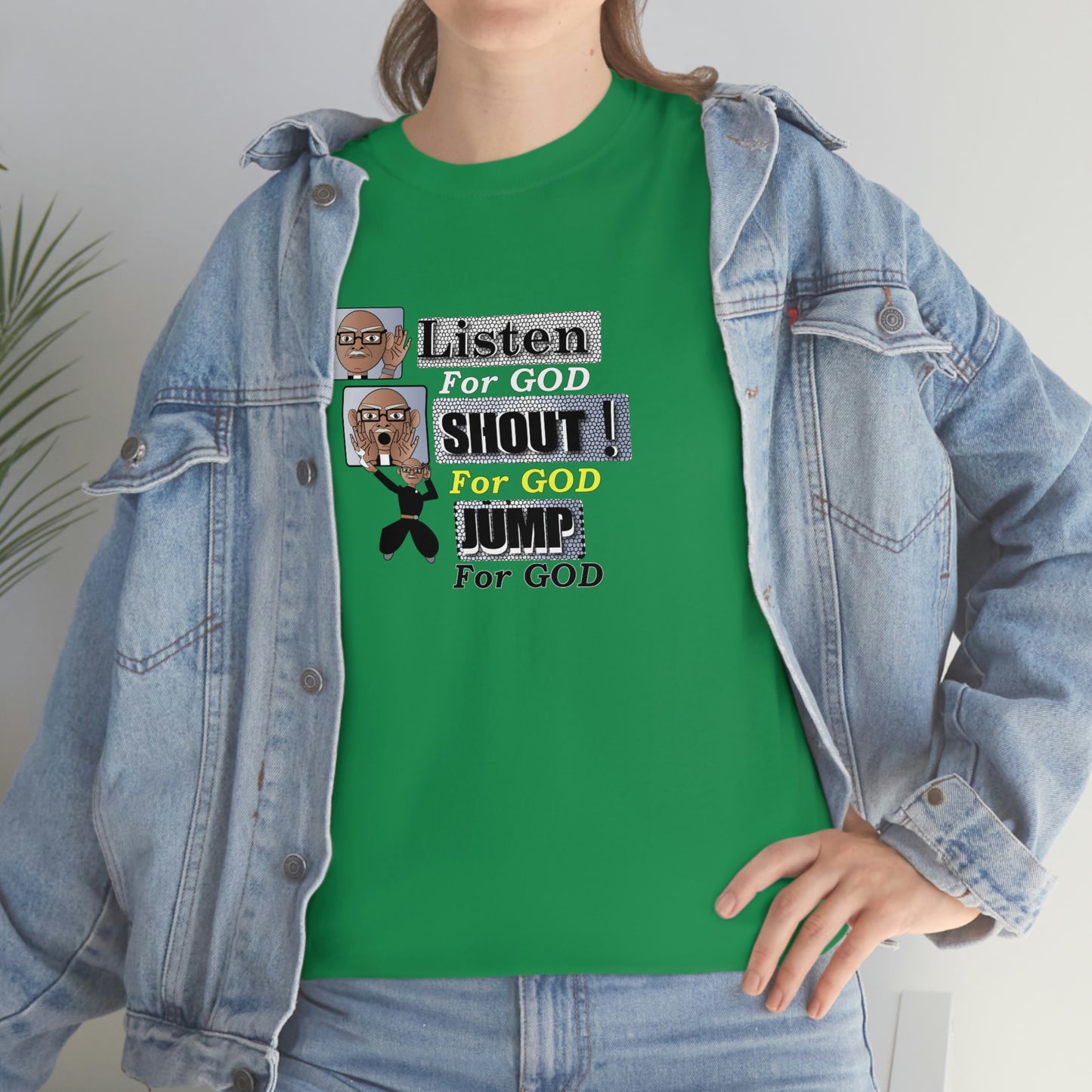 Listen,shout,jumpUnisex Heavy Cotton Tee