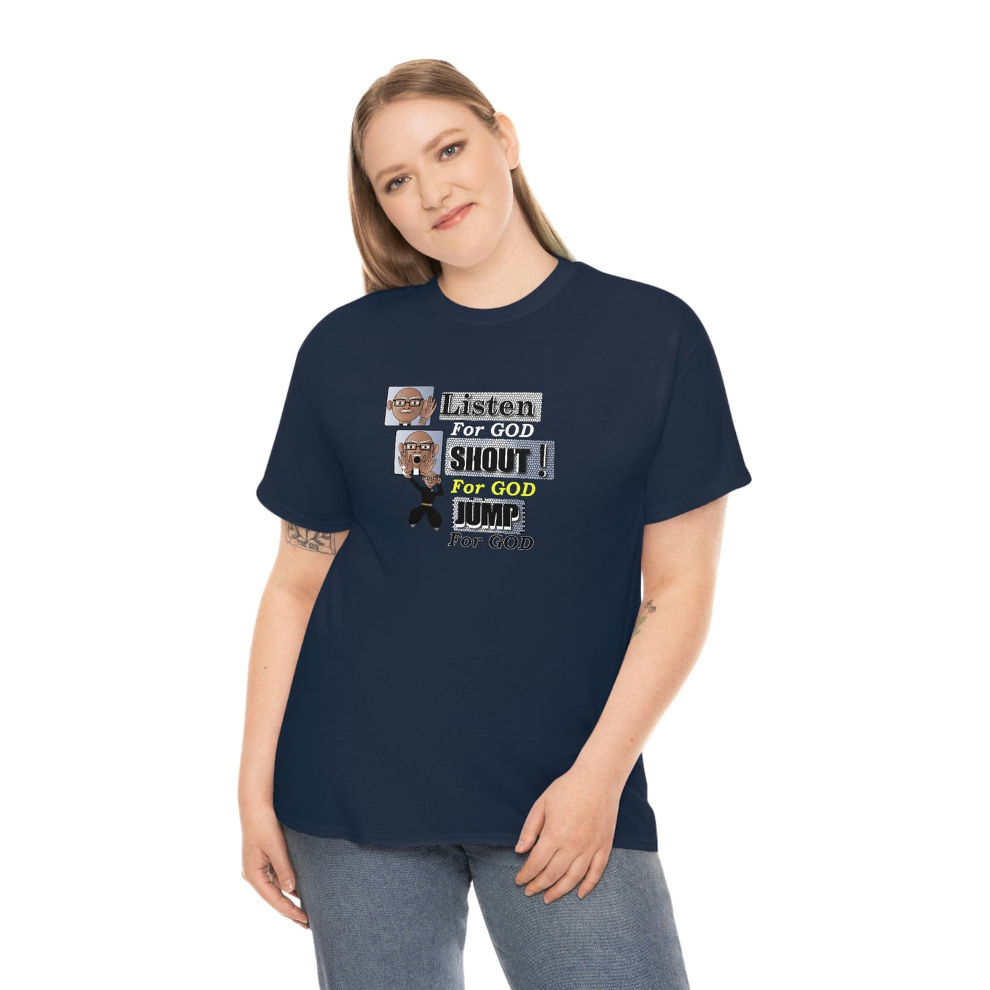 Listen,shout,jumpUnisex Heavy Cotton Tee