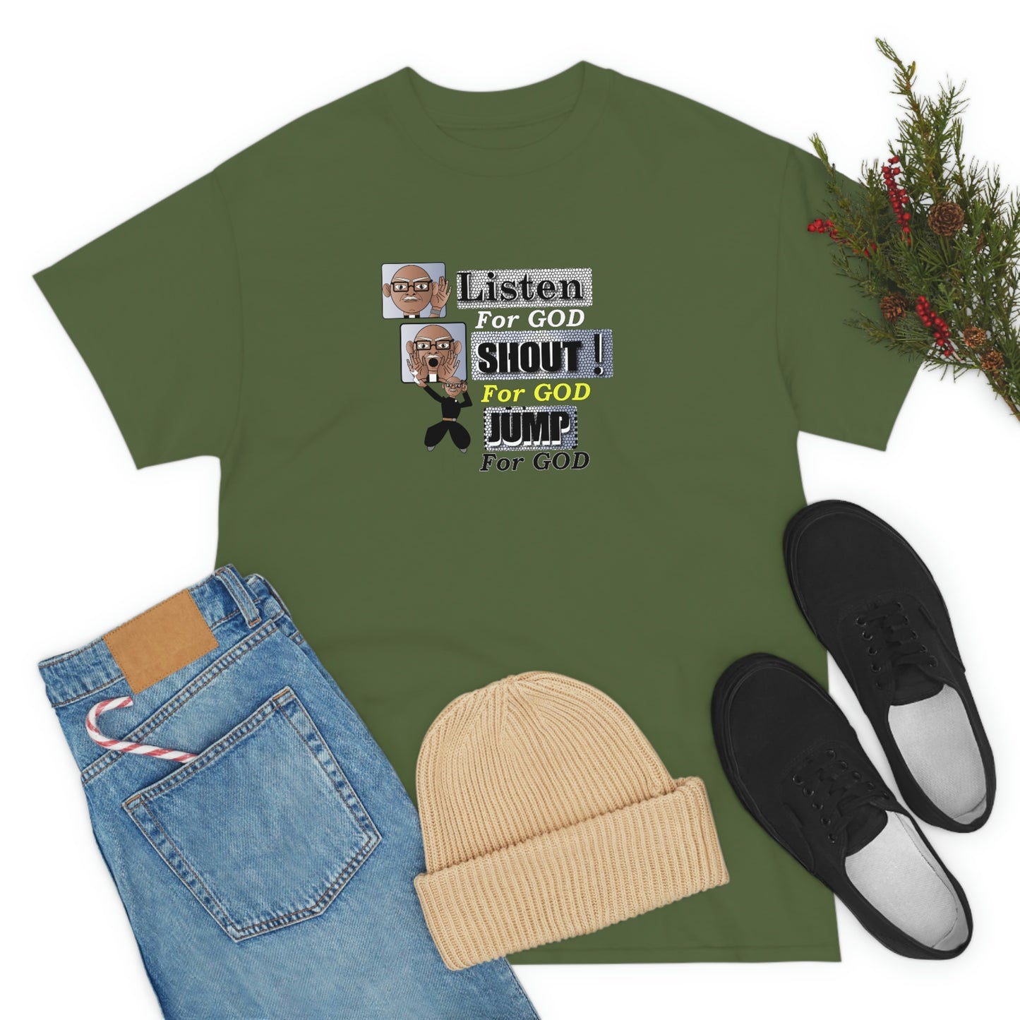 Listen,shout,jumpUnisex Heavy Cotton Tee