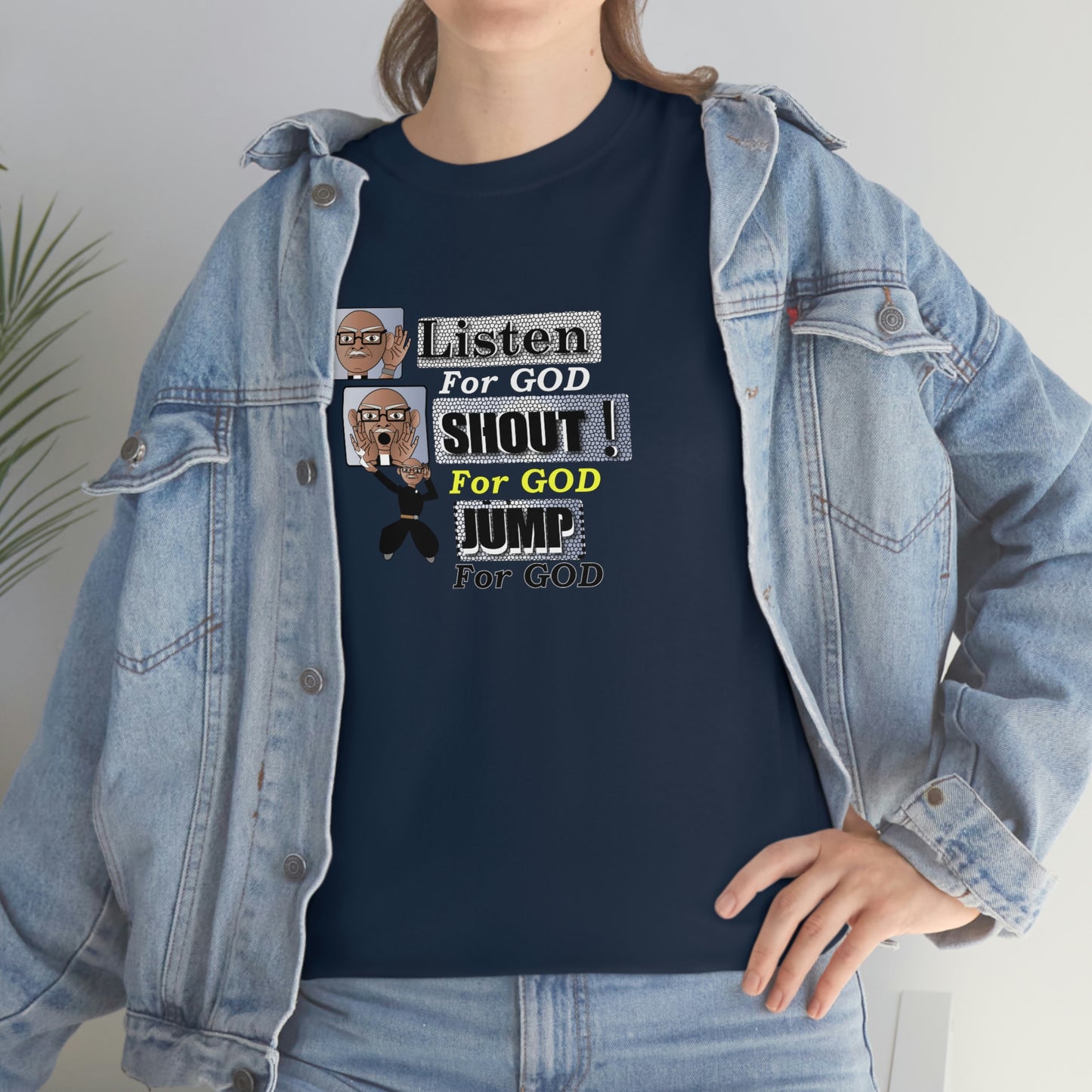 Listen,shout,jumpUnisex Heavy Cotton Tee