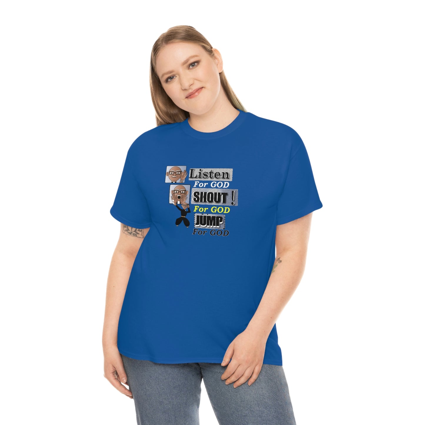 Listen,shout,jumpUnisex Heavy Cotton Tee