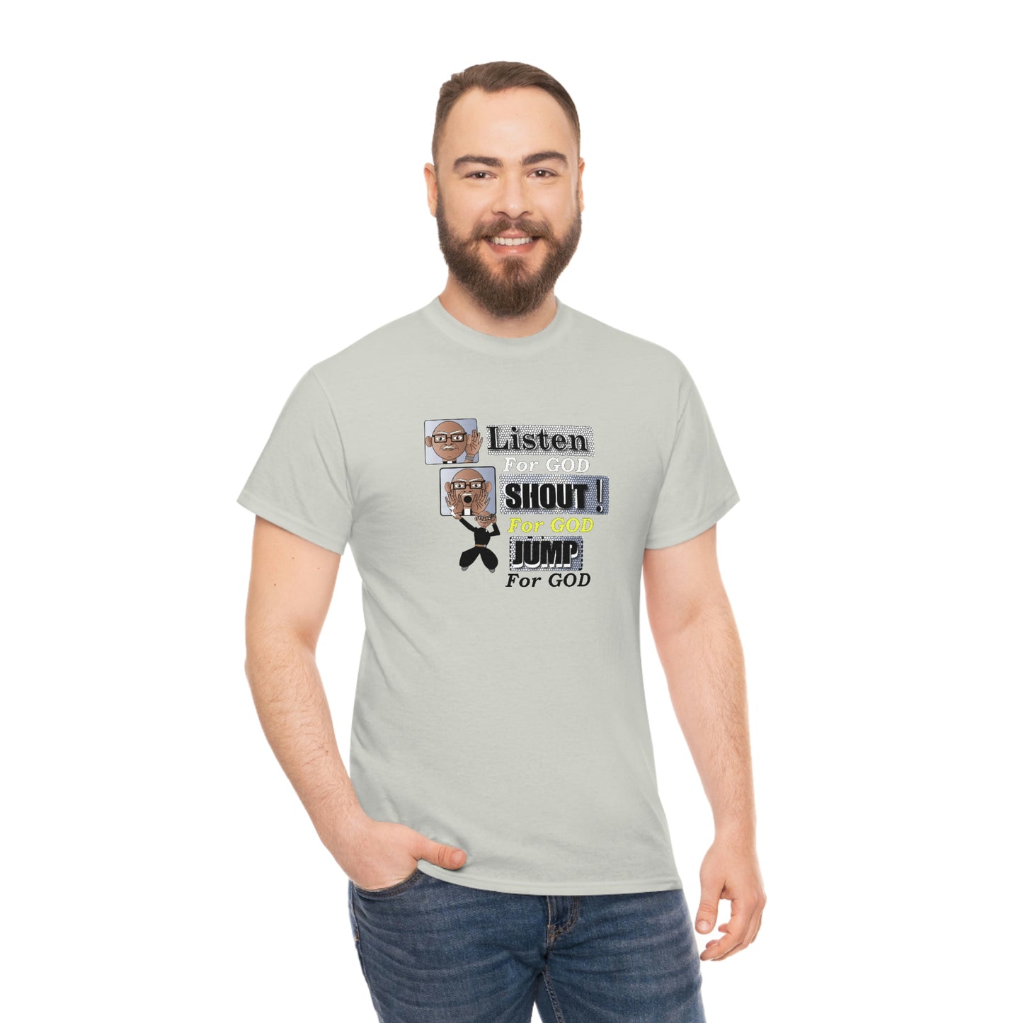 Listen,shout,jumpUnisex Heavy Cotton Tee