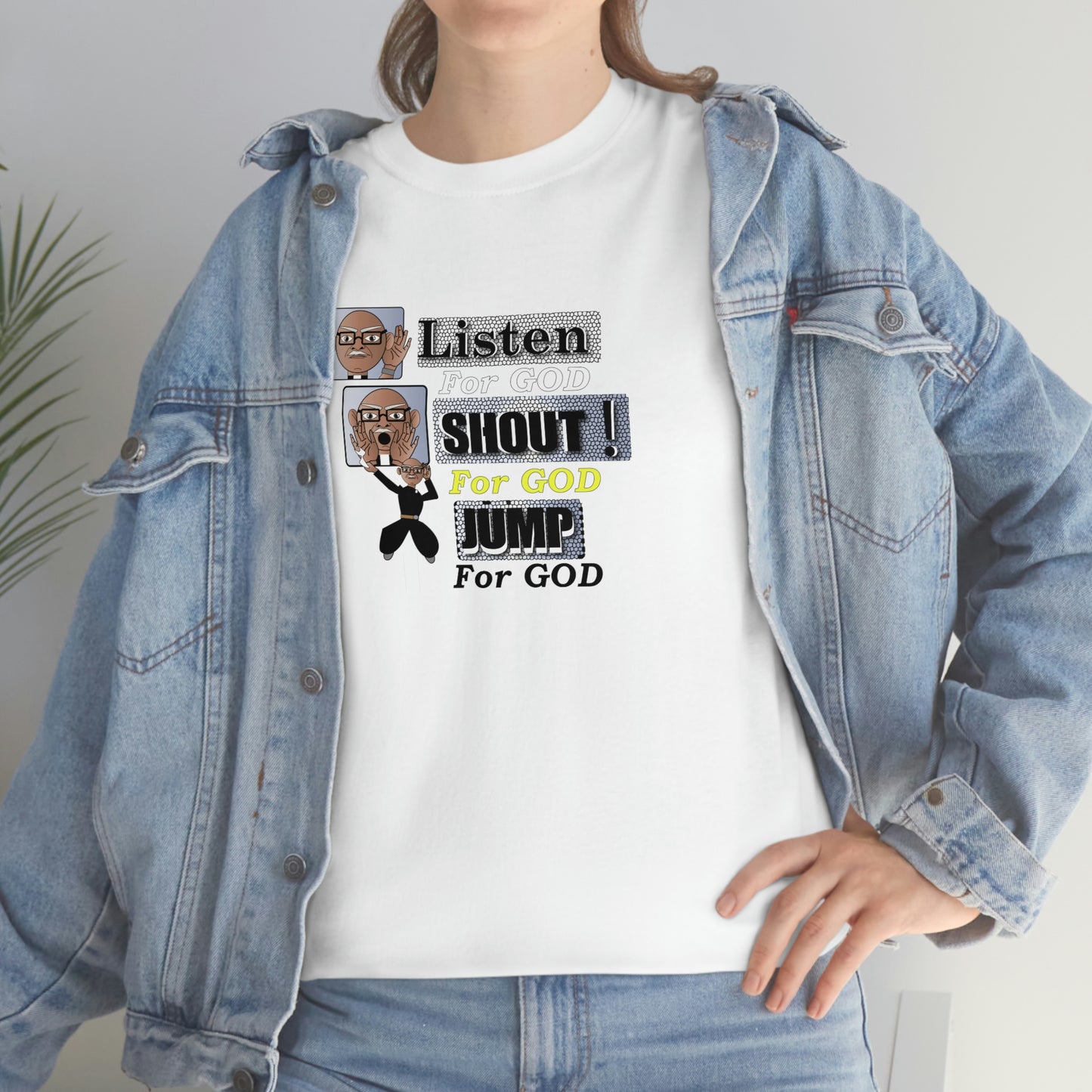 Listen,shout,jumpUnisex Heavy Cotton Tee
