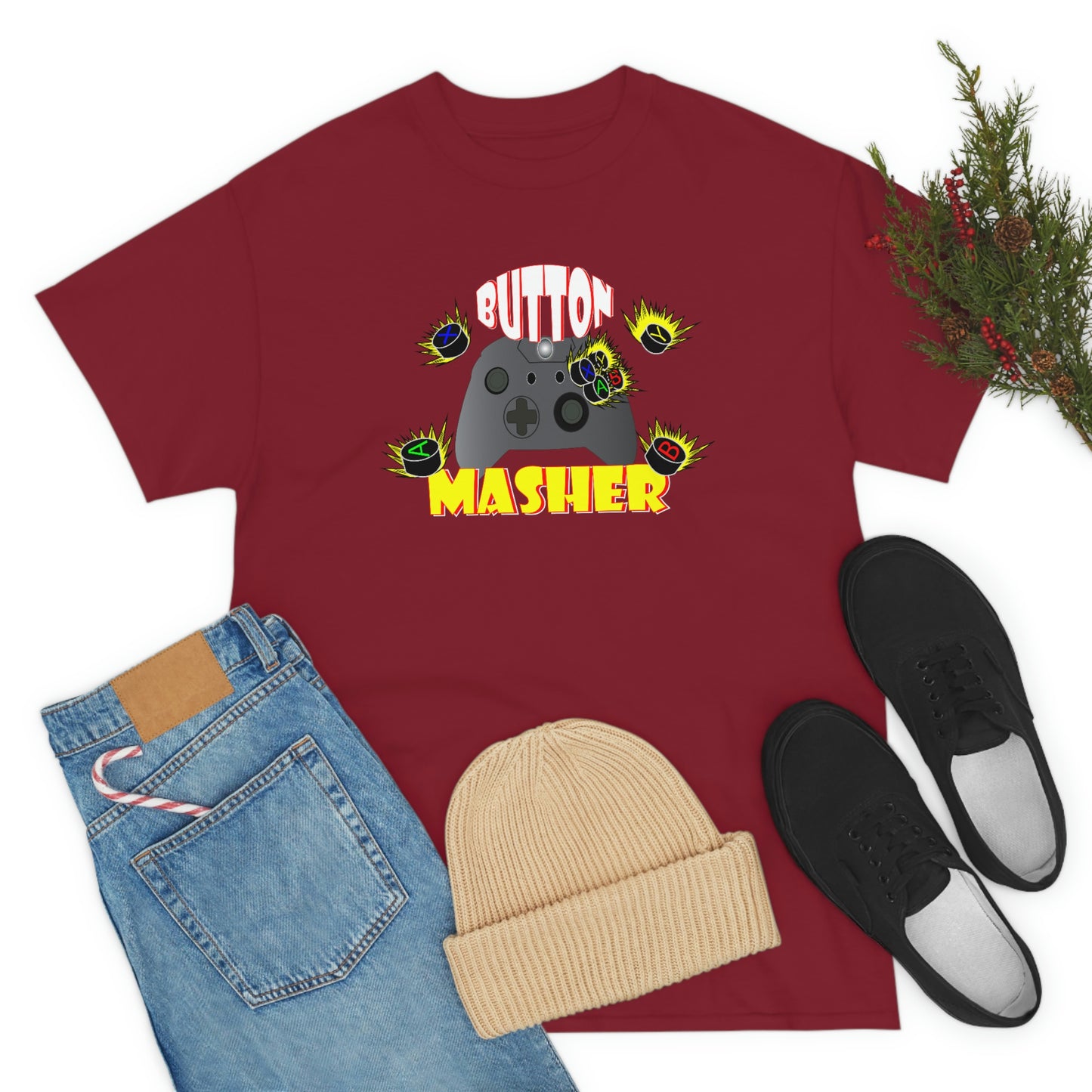 Button Masher [XB}Unisex Heavy Cotton Tee