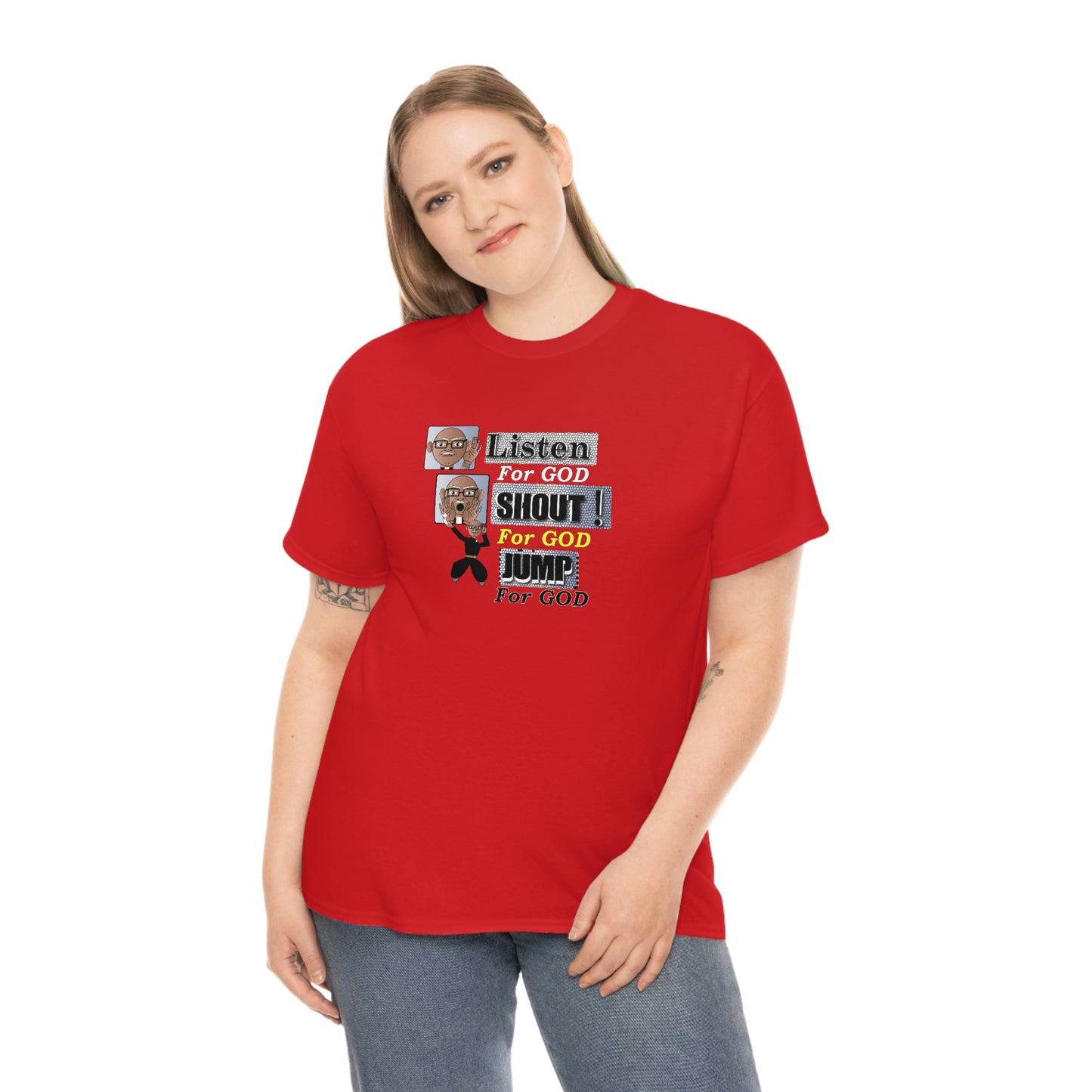 Listen,shout,jumpUnisex Heavy Cotton Tee