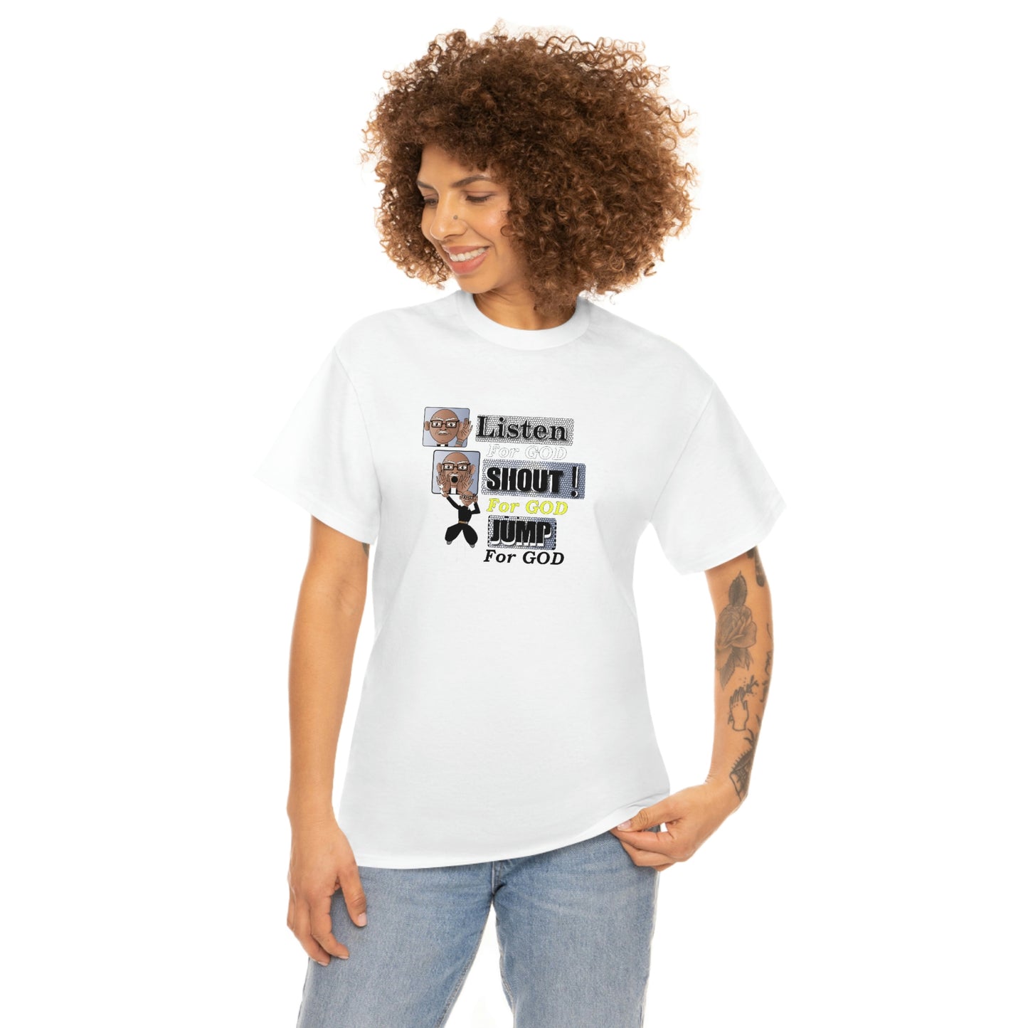 Listen,shout,jumpUnisex Heavy Cotton Tee