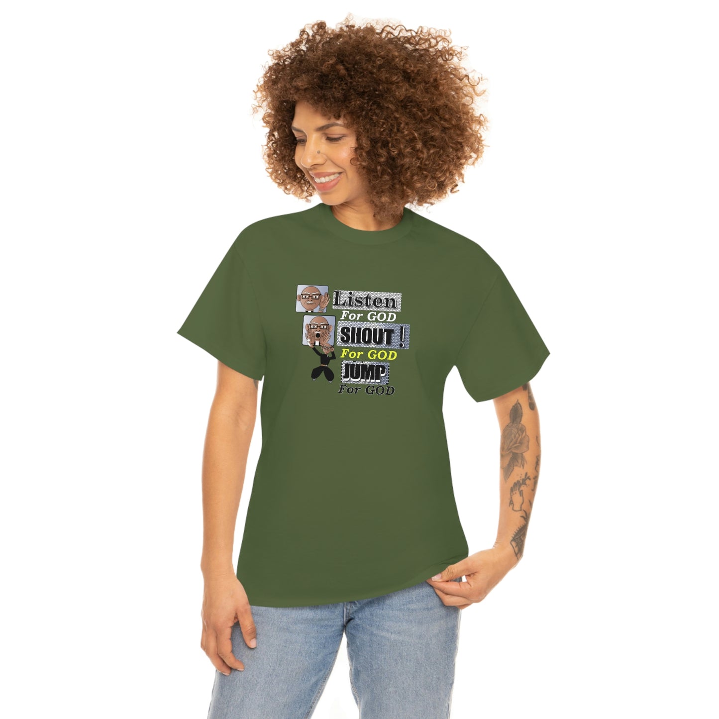 Listen,shout,jumpUnisex Heavy Cotton Tee