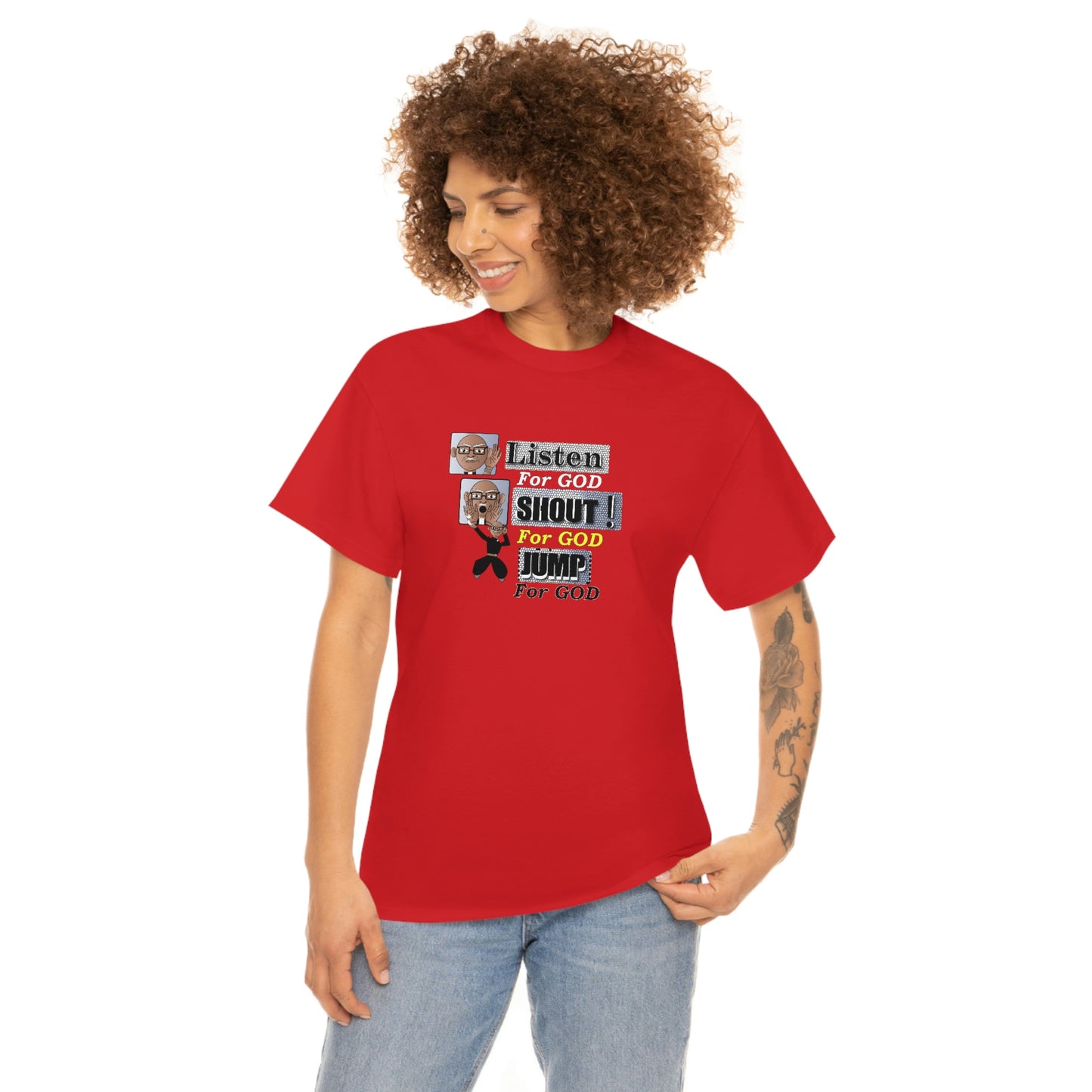 Listen,shout,jumpUnisex Heavy Cotton Tee