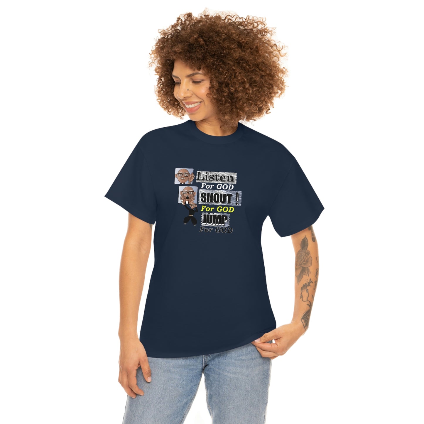 Listen,shout,jumpUnisex Heavy Cotton Tee