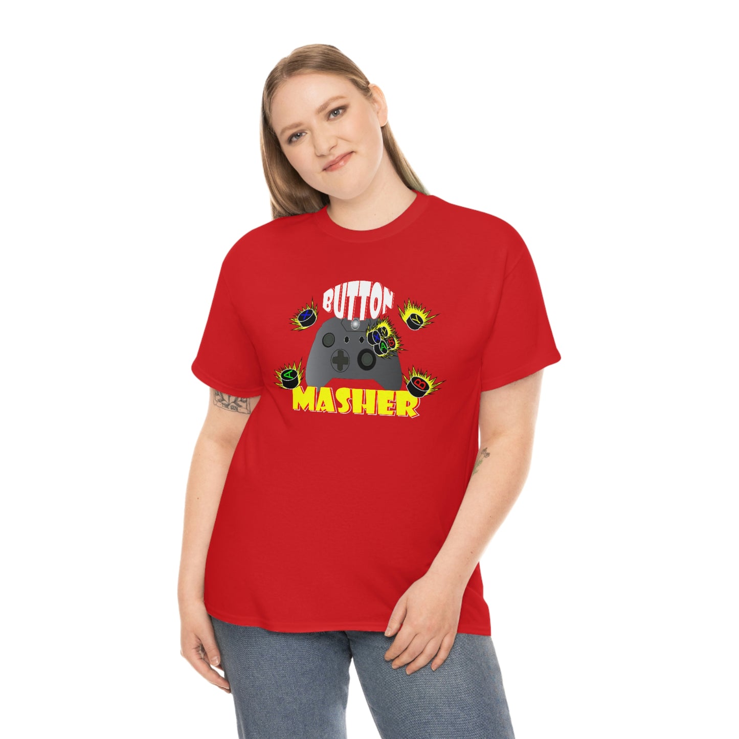 Button Masher [XB}Unisex Heavy Cotton Tee