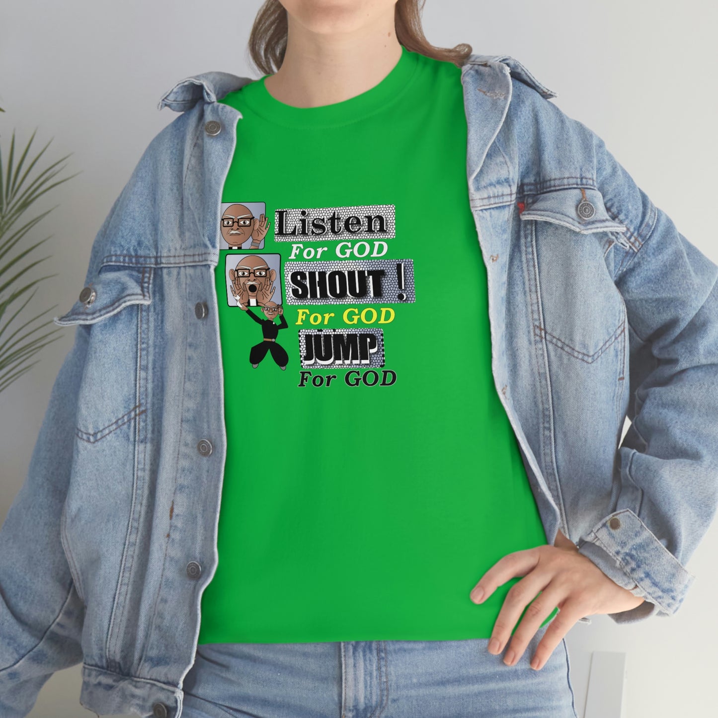 Listen,shout,jumpUnisex Heavy Cotton Tee