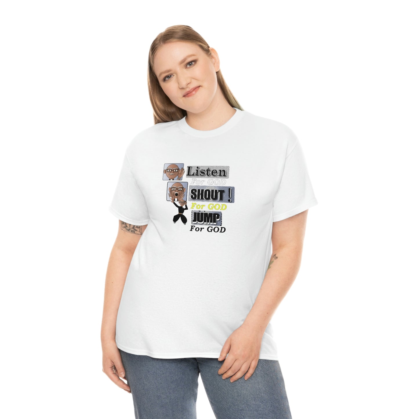 Listen,shout,jumpUnisex Heavy Cotton Tee