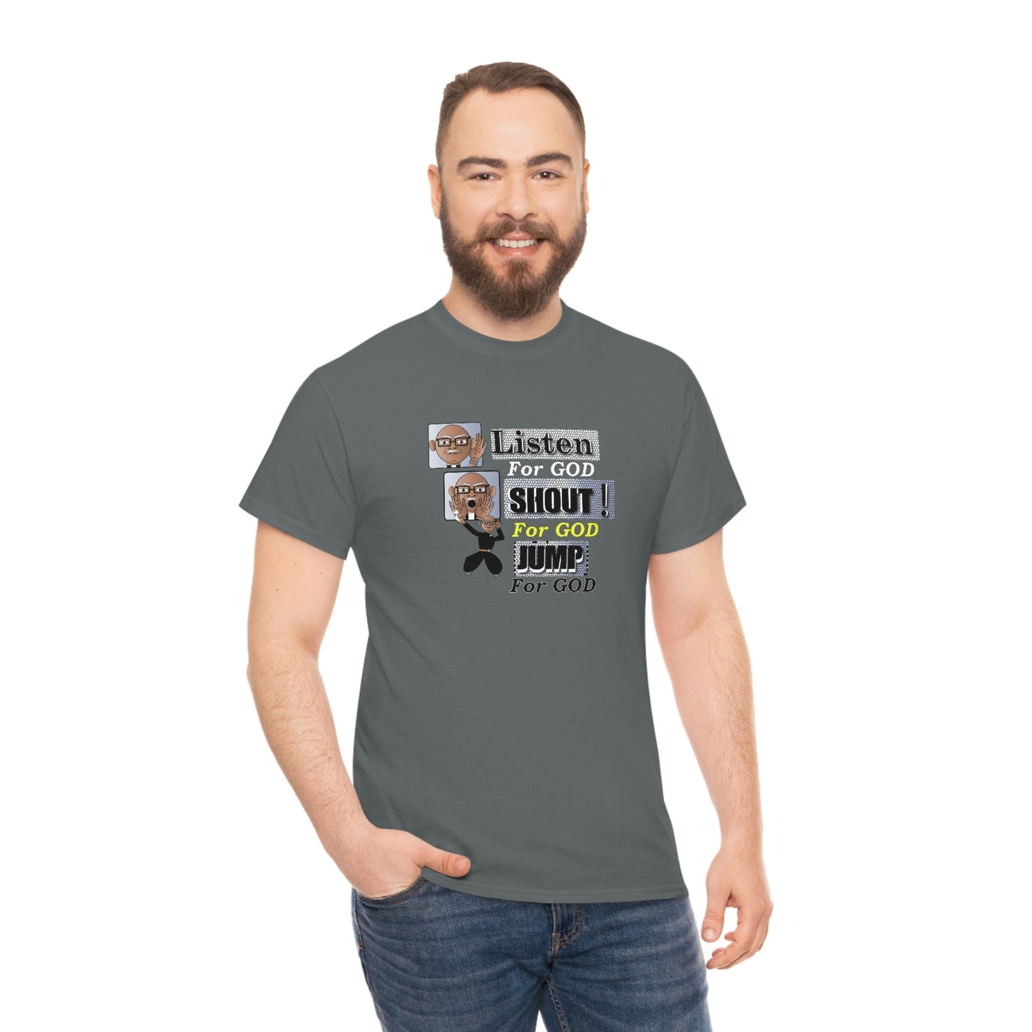 Listen,shout,jumpUnisex Heavy Cotton Tee