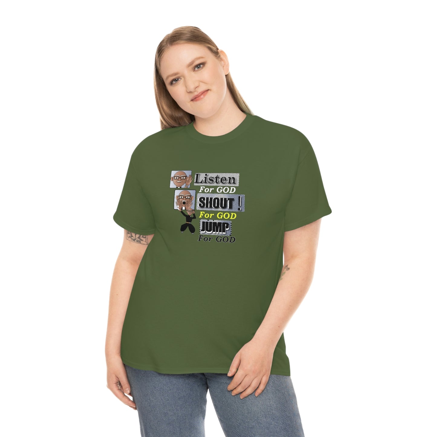 Listen,shout,jumpUnisex Heavy Cotton Tee