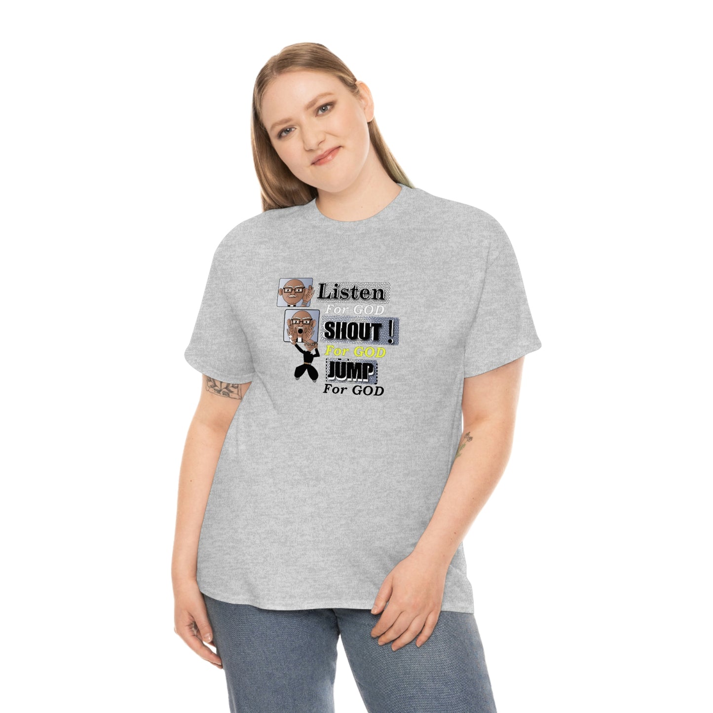 Listen,shout,jumpUnisex Heavy Cotton Tee