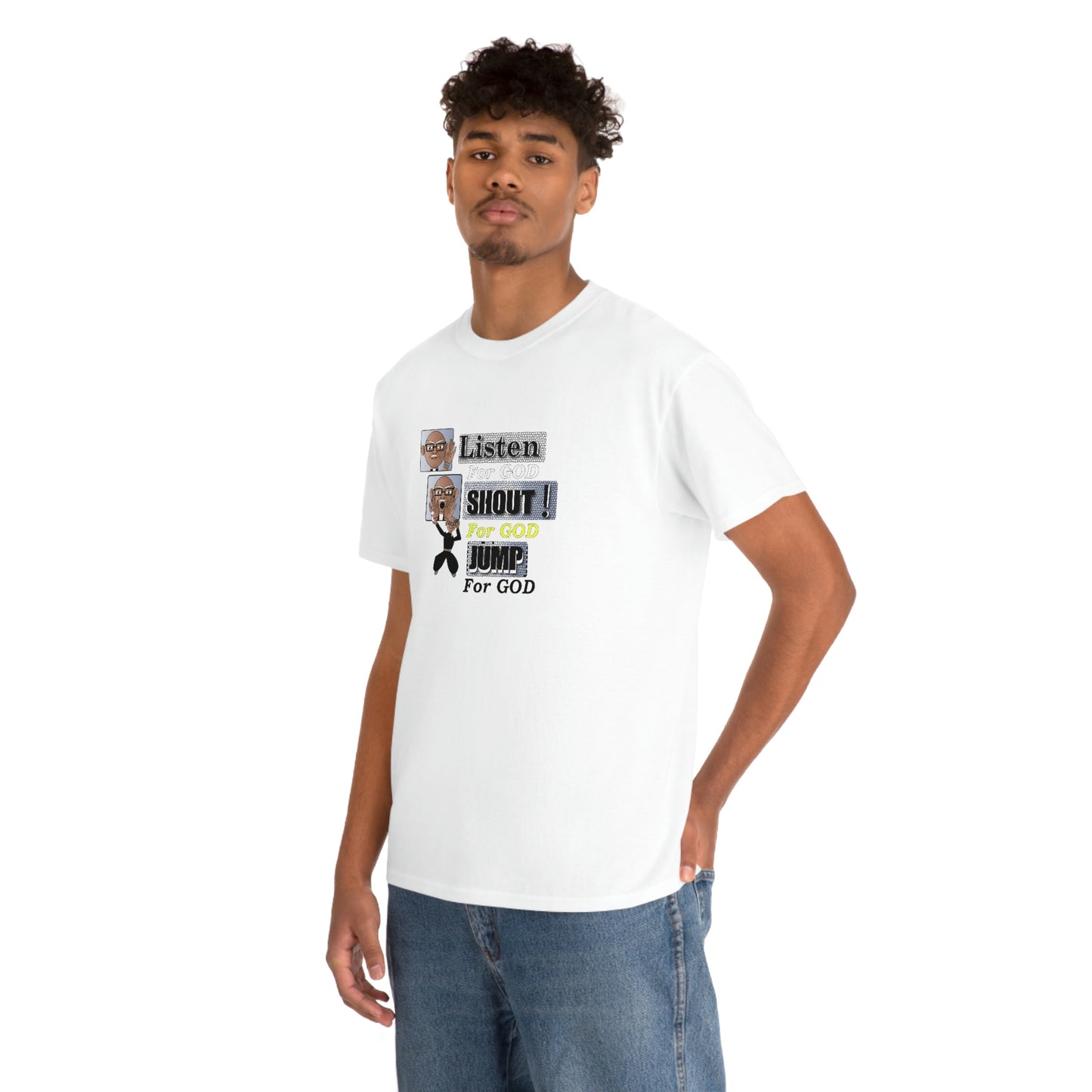 Listen,shout,jumpUnisex Heavy Cotton Tee