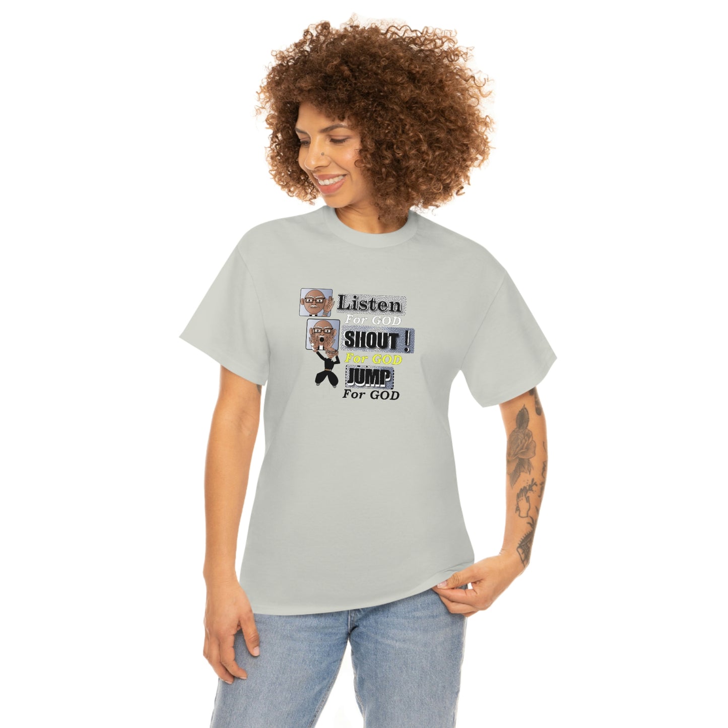 Listen,shout,jumpUnisex Heavy Cotton Tee