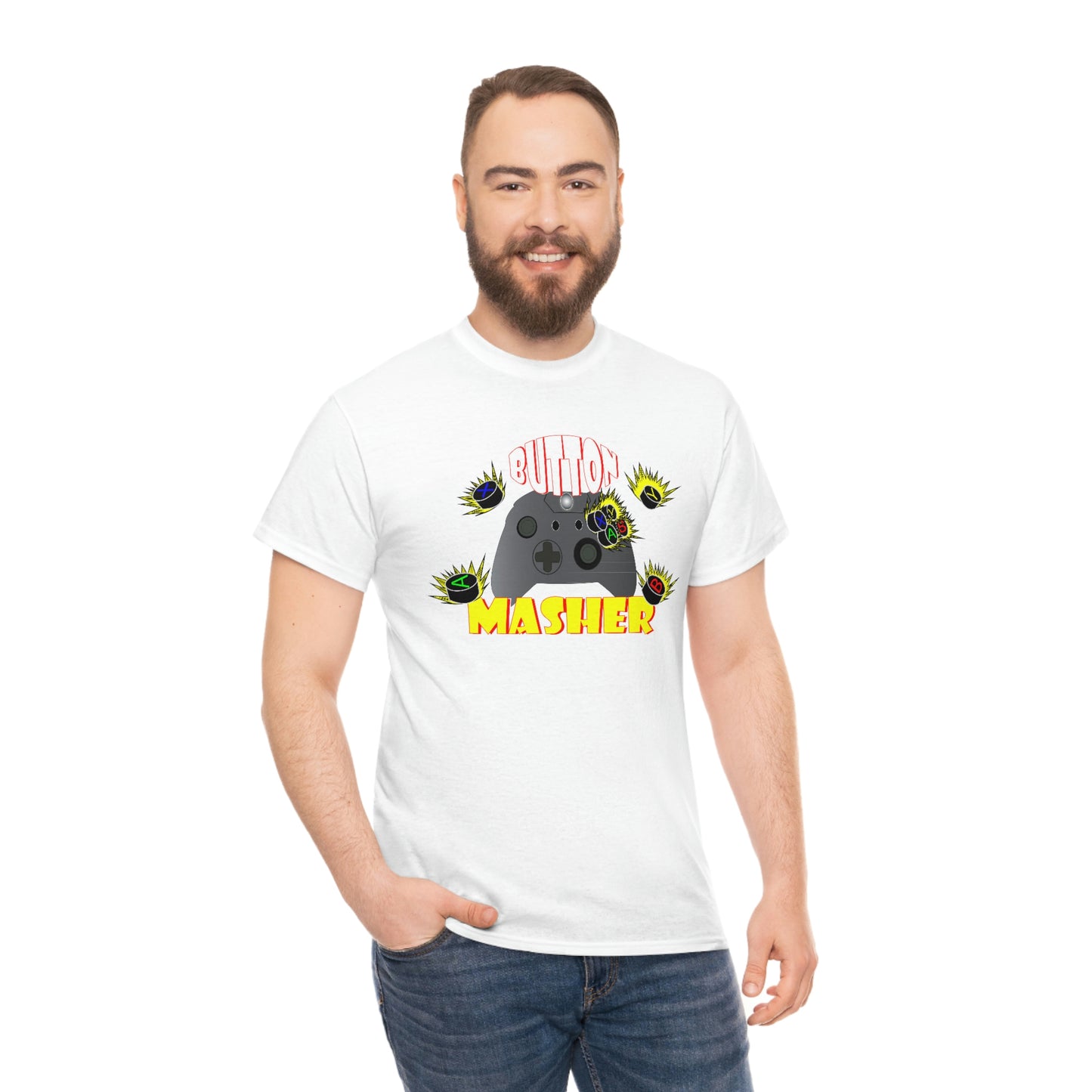 Button Masher [XB}Unisex Heavy Cotton Tee