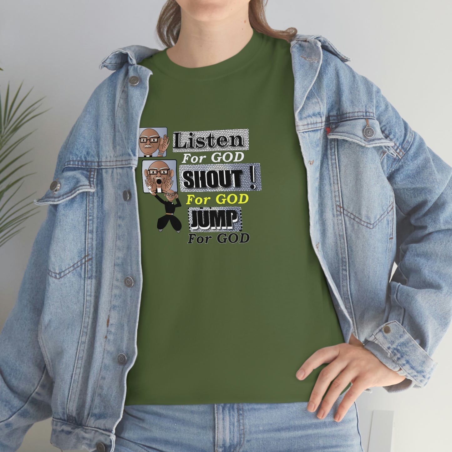 Listen,shout,jumpUnisex Heavy Cotton Tee